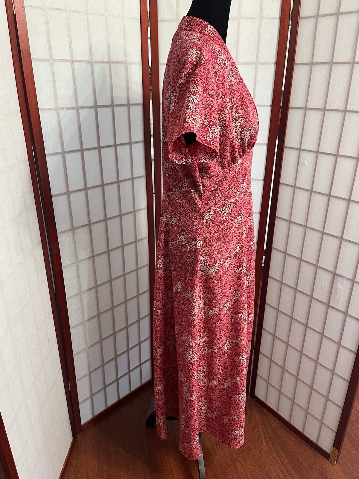 Vintage 90’s floral cottagecore retro full buttondown corset back tie maxi dress