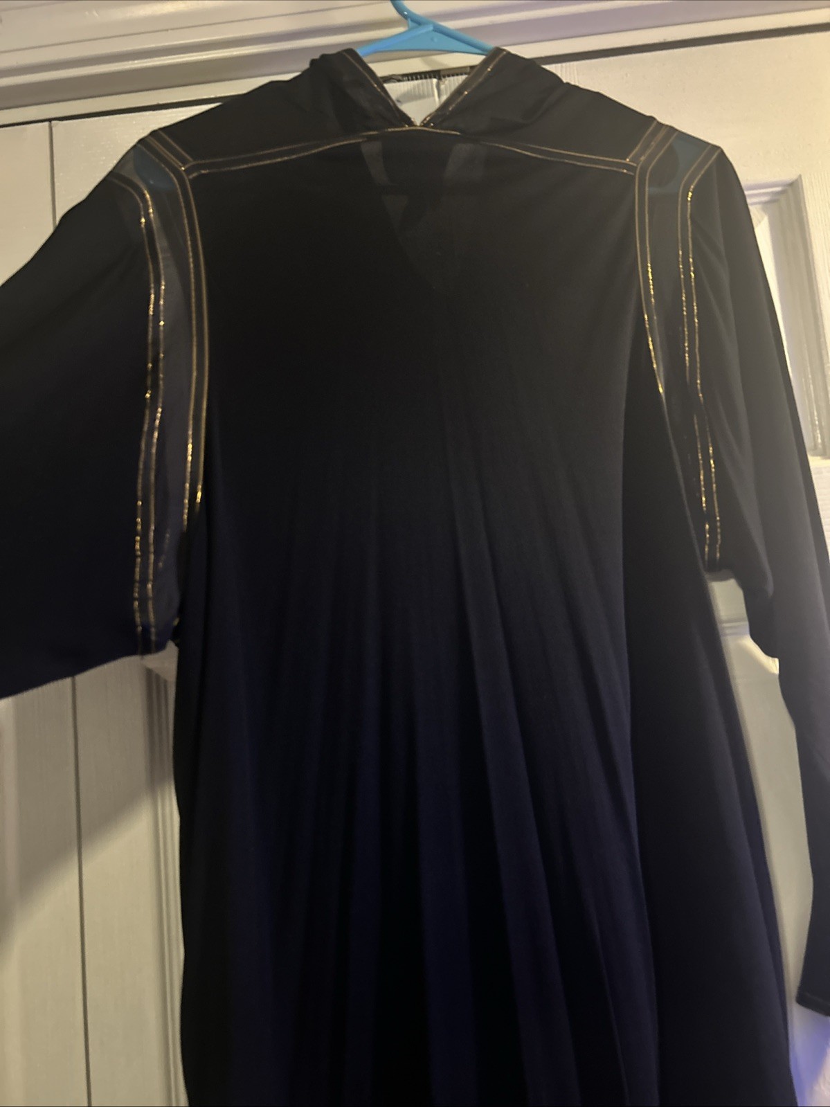Vintage Janice Wainwright England Black Gold Viscose Dress Mesh US 10 UK 12