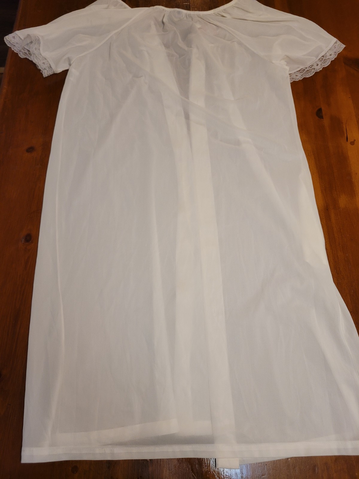 VTG 80s Kelly Reed Made in USA Sheer Chiffon Long Peignoir Robe Embroidered