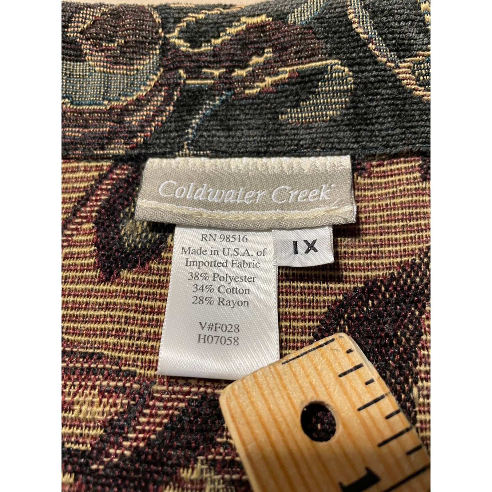 Vintage Coldwater Creek Tapestry Jacket Size 1X Artsy Art to Wear Made in USA
