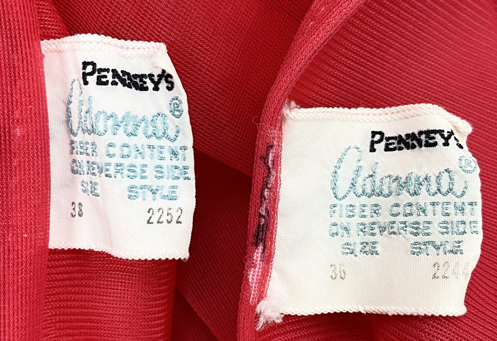 36 Penny’s Adonna 2 Pc Nightgown Robe Vtg Babydoll Red Sissy