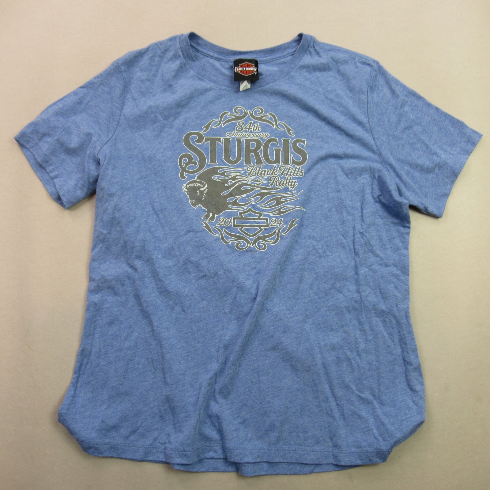 Harley-Davidson Women’s Blue 2024 Sturgis Black Hills Rally T-Shirt Size L