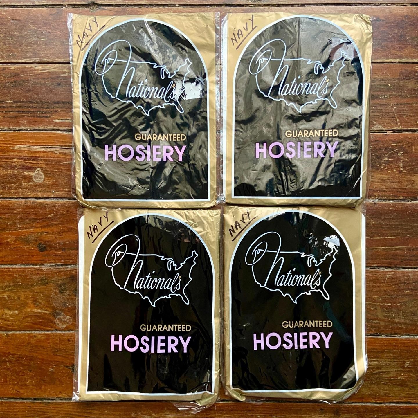 4 Pairs Vintage Nationals Guaranteed Hosiery Nylon Stockings Brown M New NIP