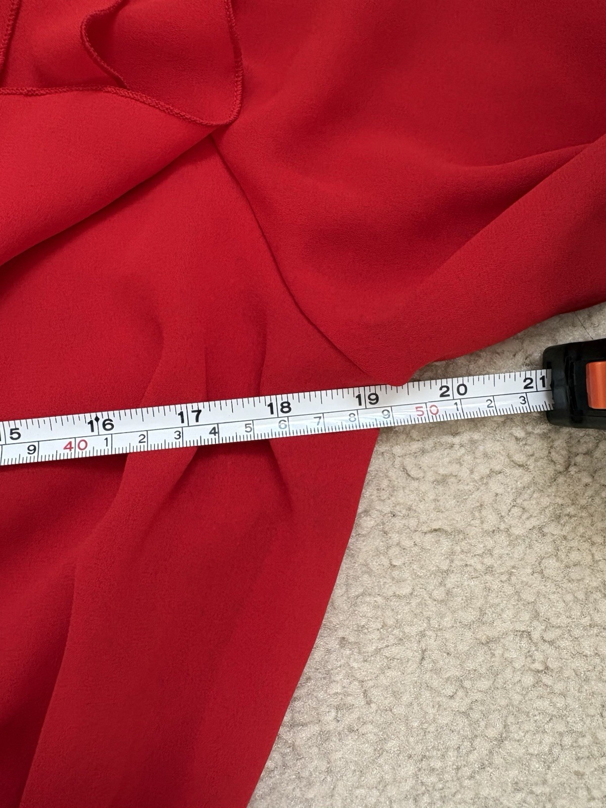 Vintage 80s Rina Rossi red 2-pc set, pull on pants ruffle blouse sz 10 bold chic