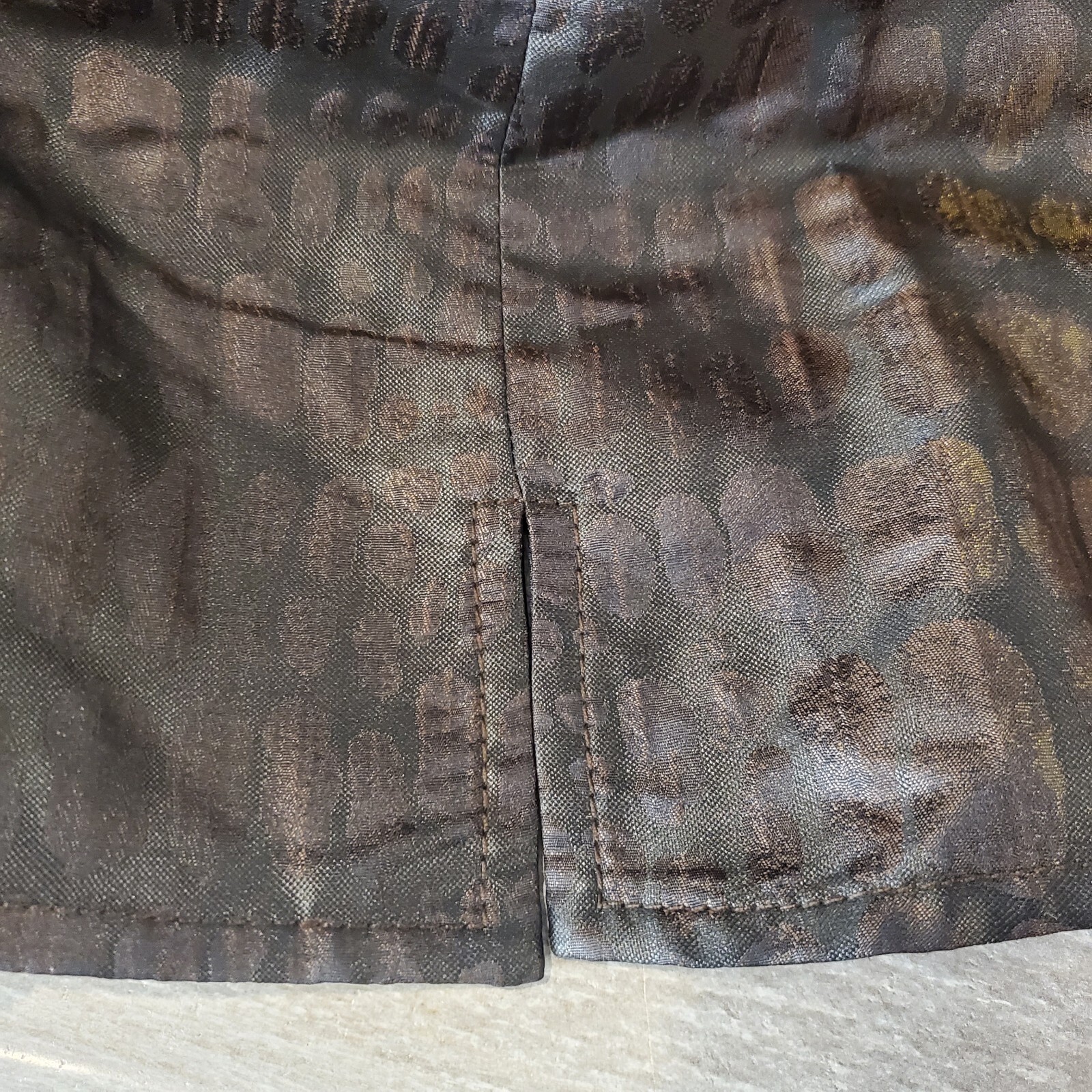 Carlisle Olive Green Brown Reptile Print Jacket Shiny Sz L VTG 90s