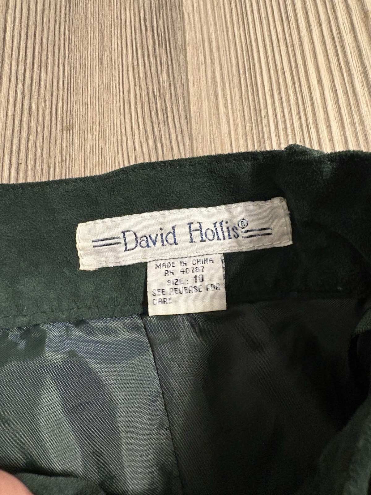 David Hollis Vintage Suede Shorts Size 10 Dark Green Dark Academia Indie Sleaze