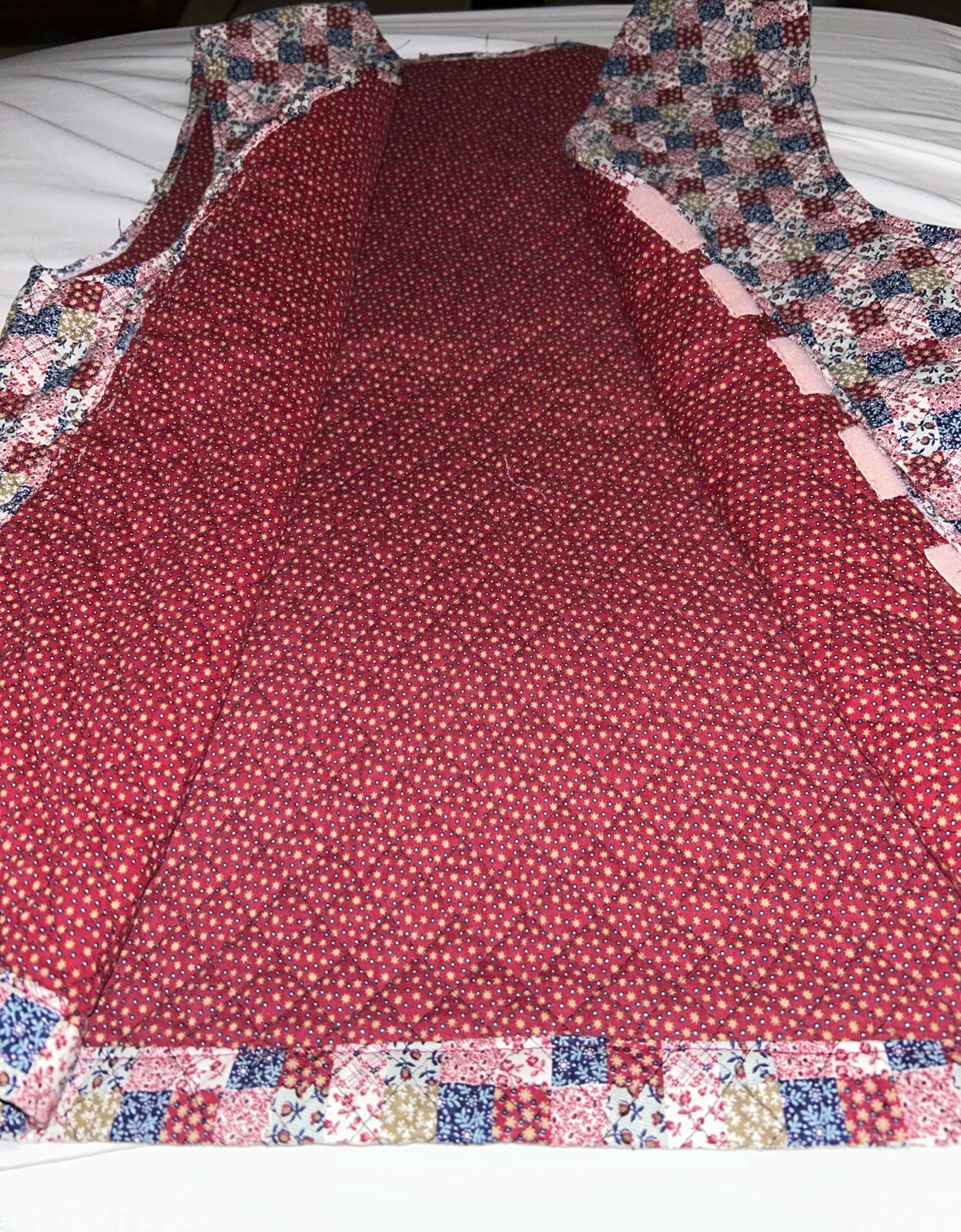Vintage Handmade Patchwork Quilted Vest. Not Sure On Size See Measurements