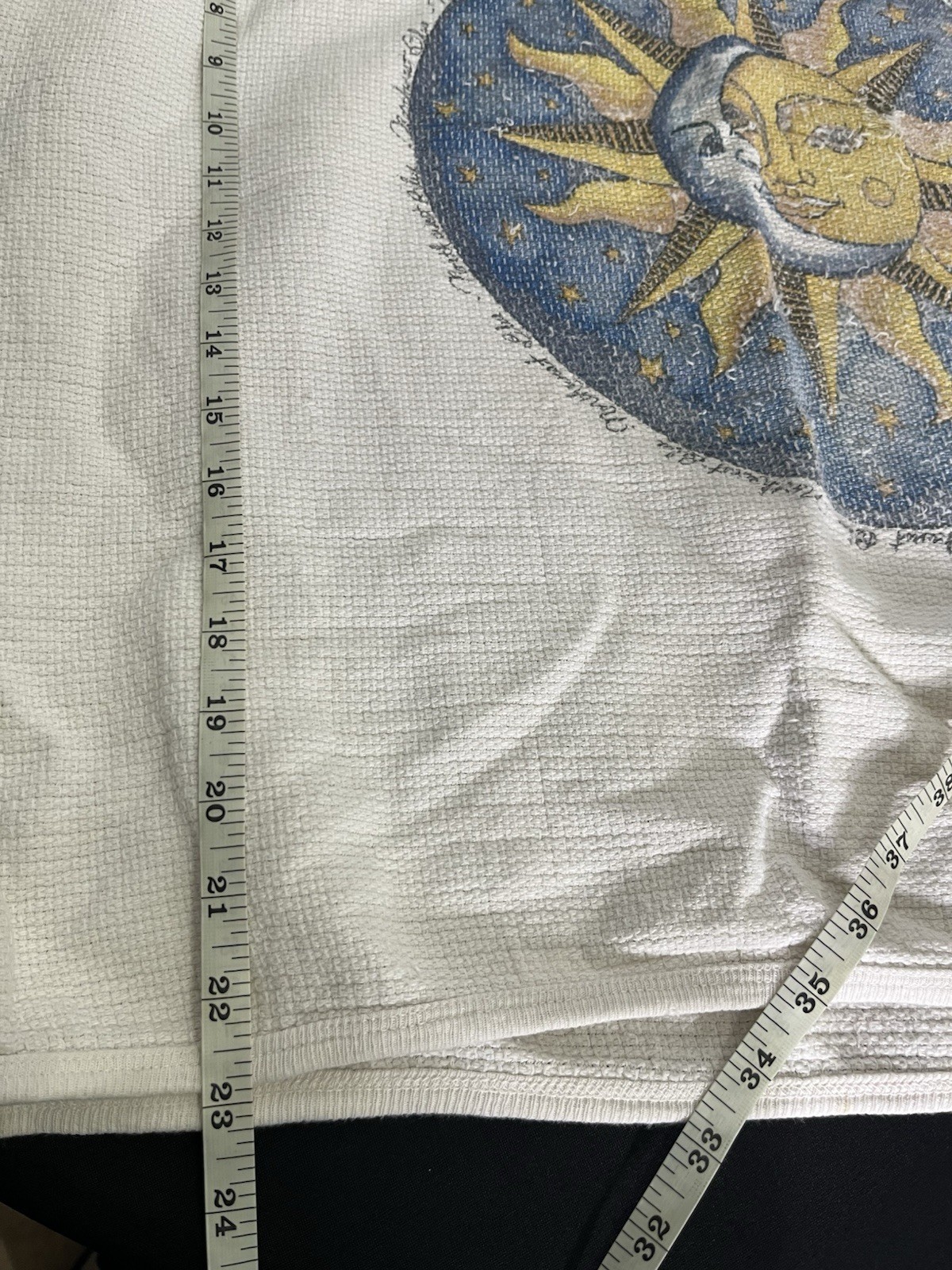 Vintage 90s Northwest Blue Celestial Tapestry Shirt Sun Moon DISTRESSED/AS-IS