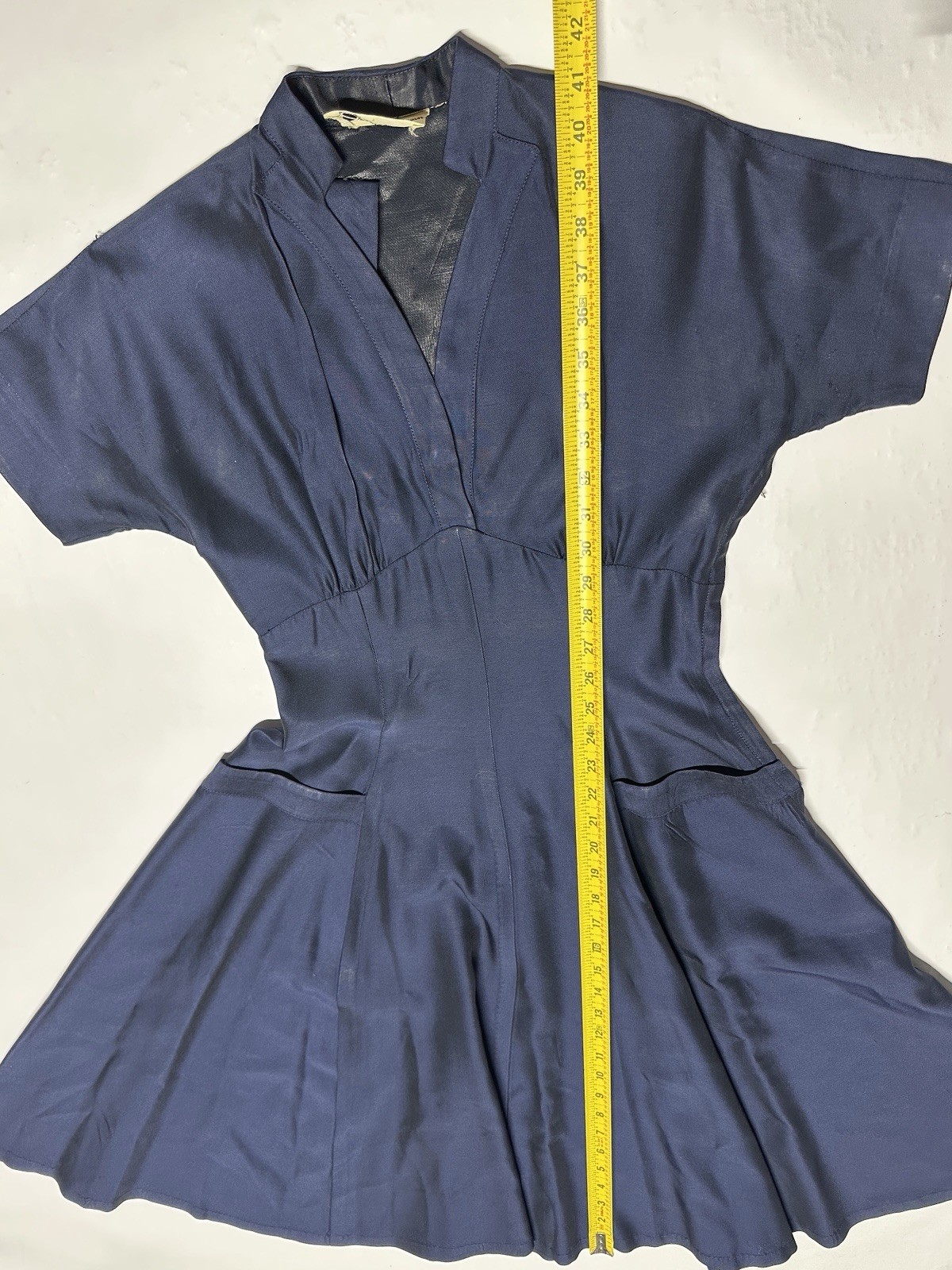 Vintage 1950s Jonathan Logan Blue Tailored Dress Fit Flare AS IS FLAWED Sz 0/2