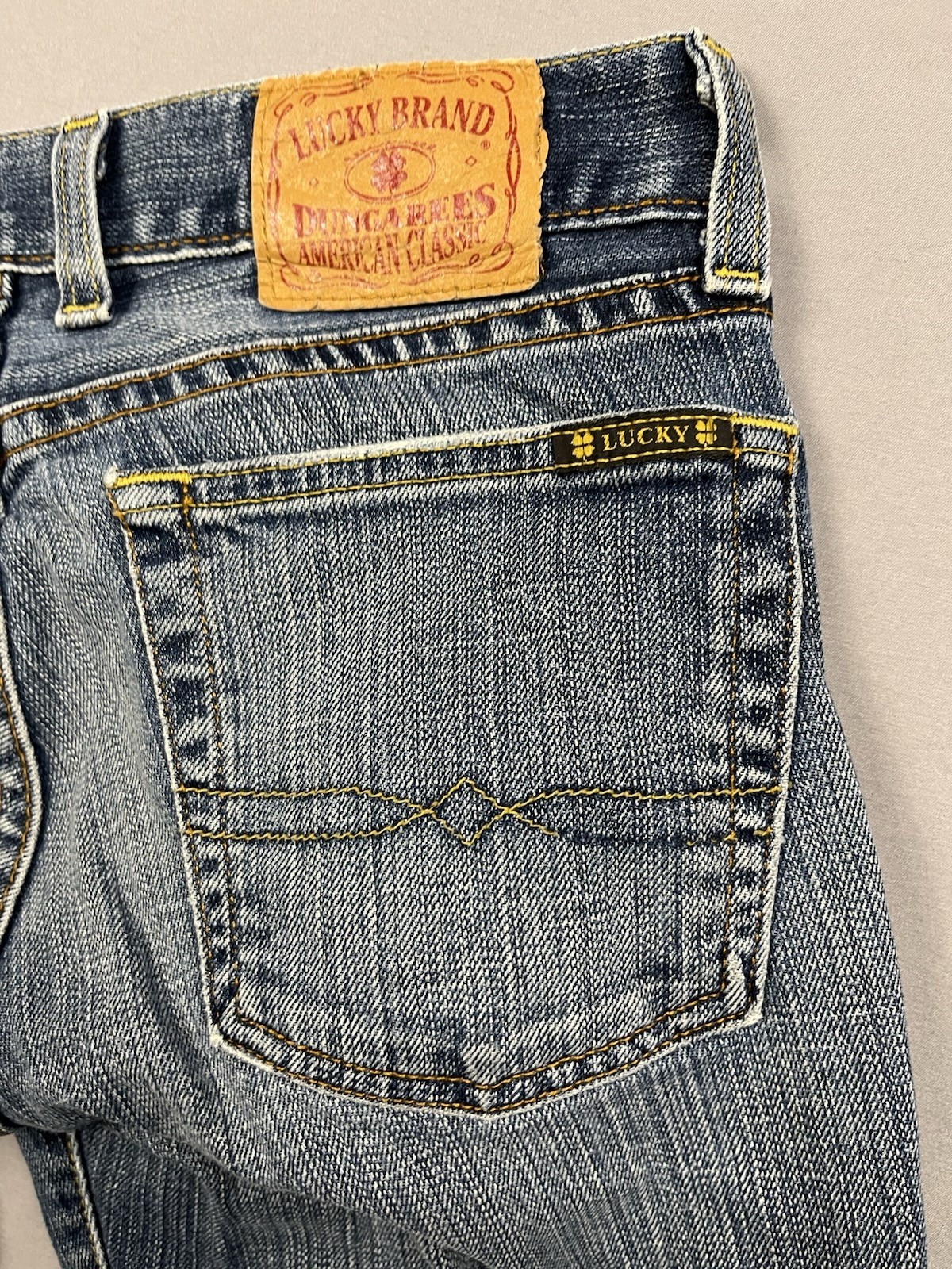 Vintage Lucky Brand Womens Blue Jeans Sz 2/26 Dungarees Made in USA Button Fly