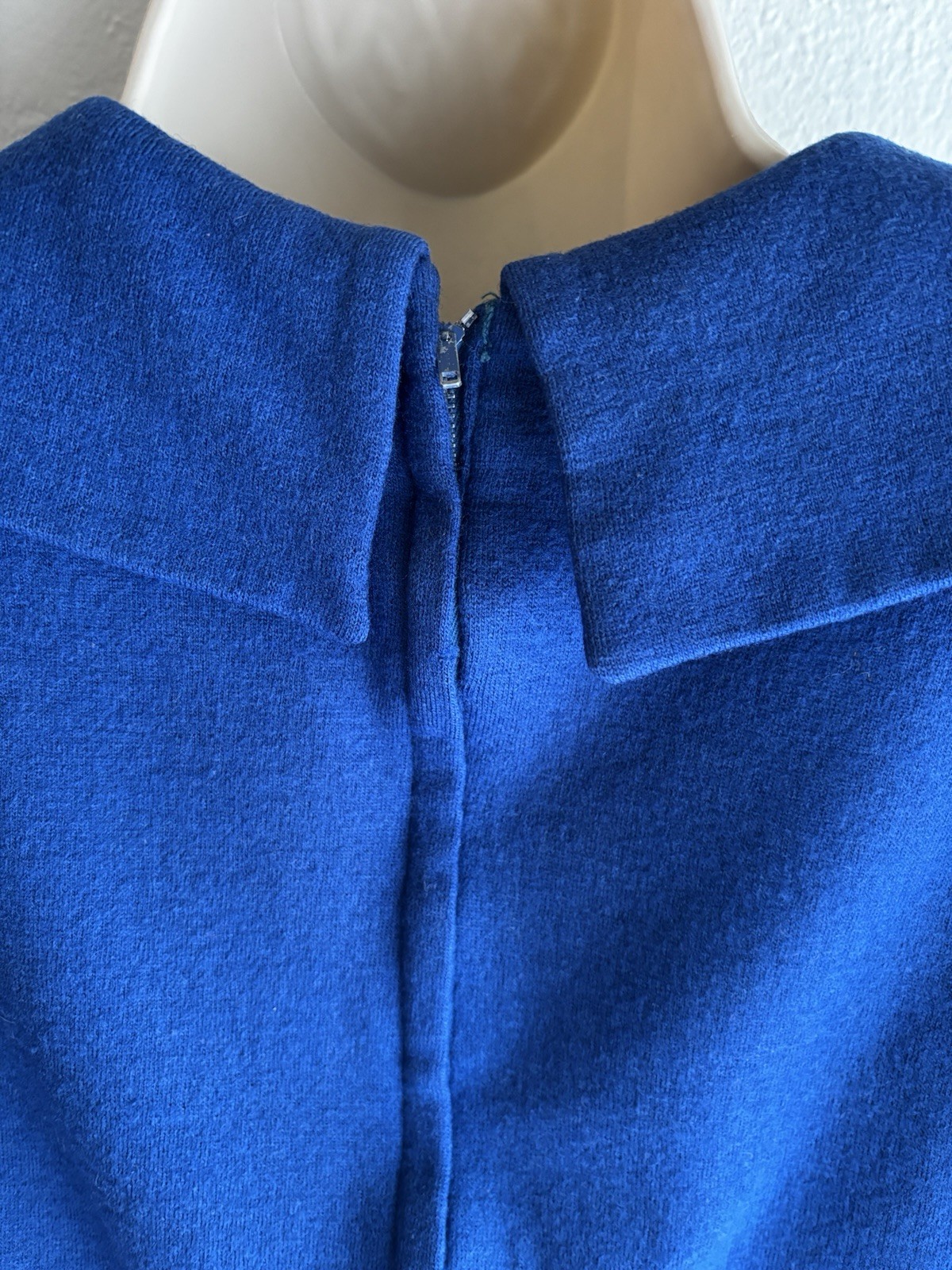 Vintage 1950’s R&K Originals Wool Dress With Pleated Skirt Cobalt Blue Size 4