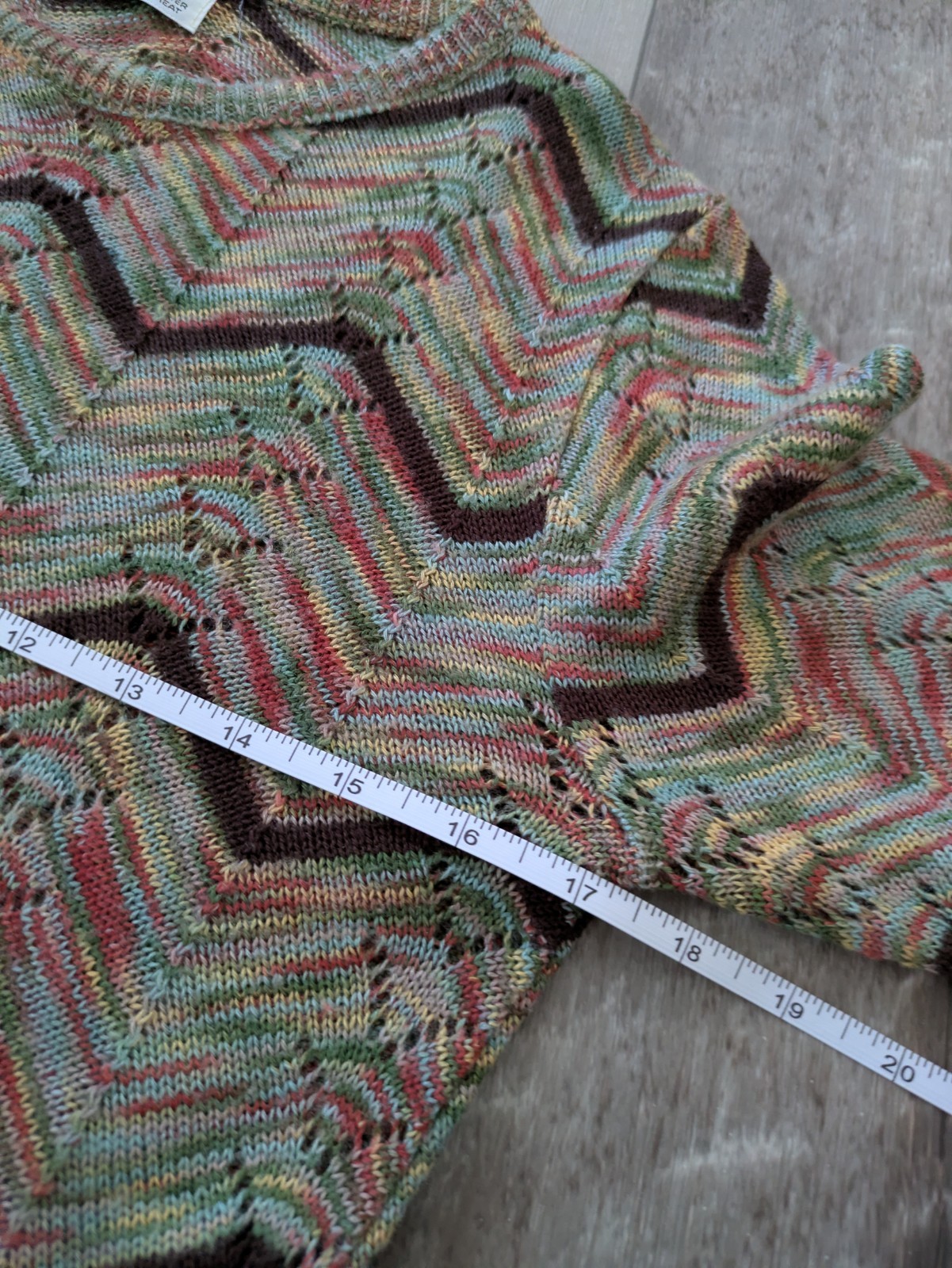 Vintage Womens Chevron Sweater USA Made Multicolor XS/S Cuddle Knit