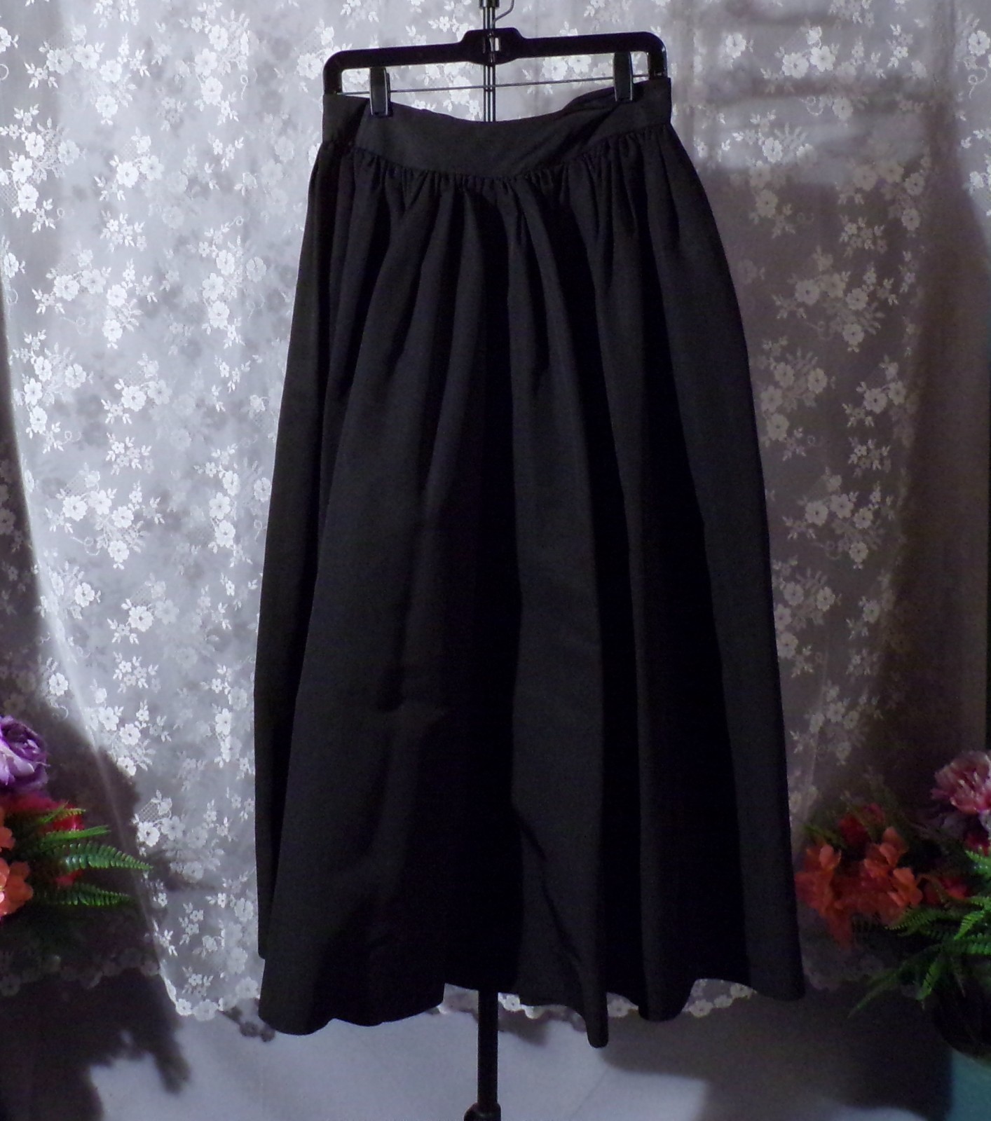 Antique Edwardian Black Skirt Size Small 1910s 1900s Dark Gothic Victorian Goth