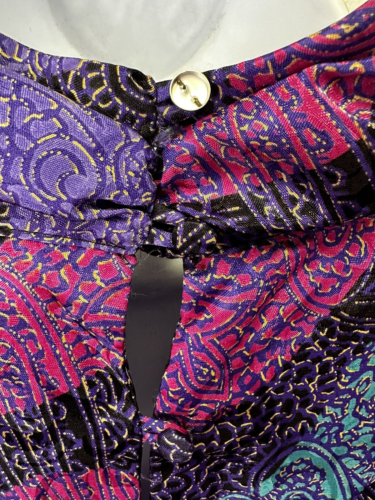 Vintage Sophisticates By Jonathan Martin Blouse Women 16 Purple Paisley Satin