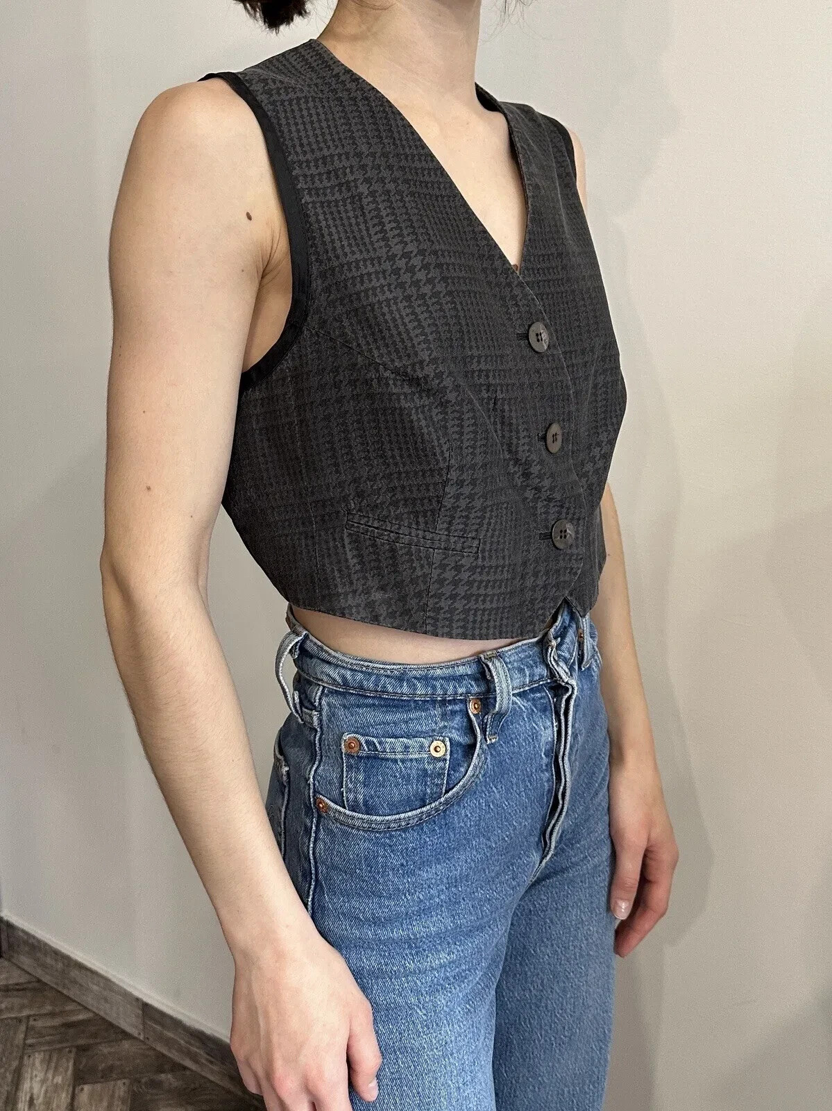 DDP Vintage DRIES VAN NOTEN Womens Silk Cropped Vest Top Rare Size 40