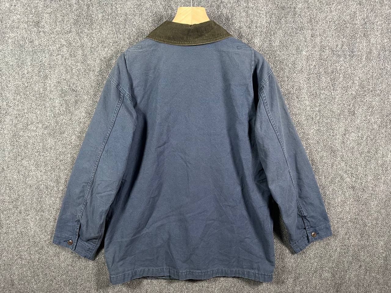 Vintage 90s L.L. Bean Original Field Coat Barn Jacket Blue Cotton Canvas Lined M