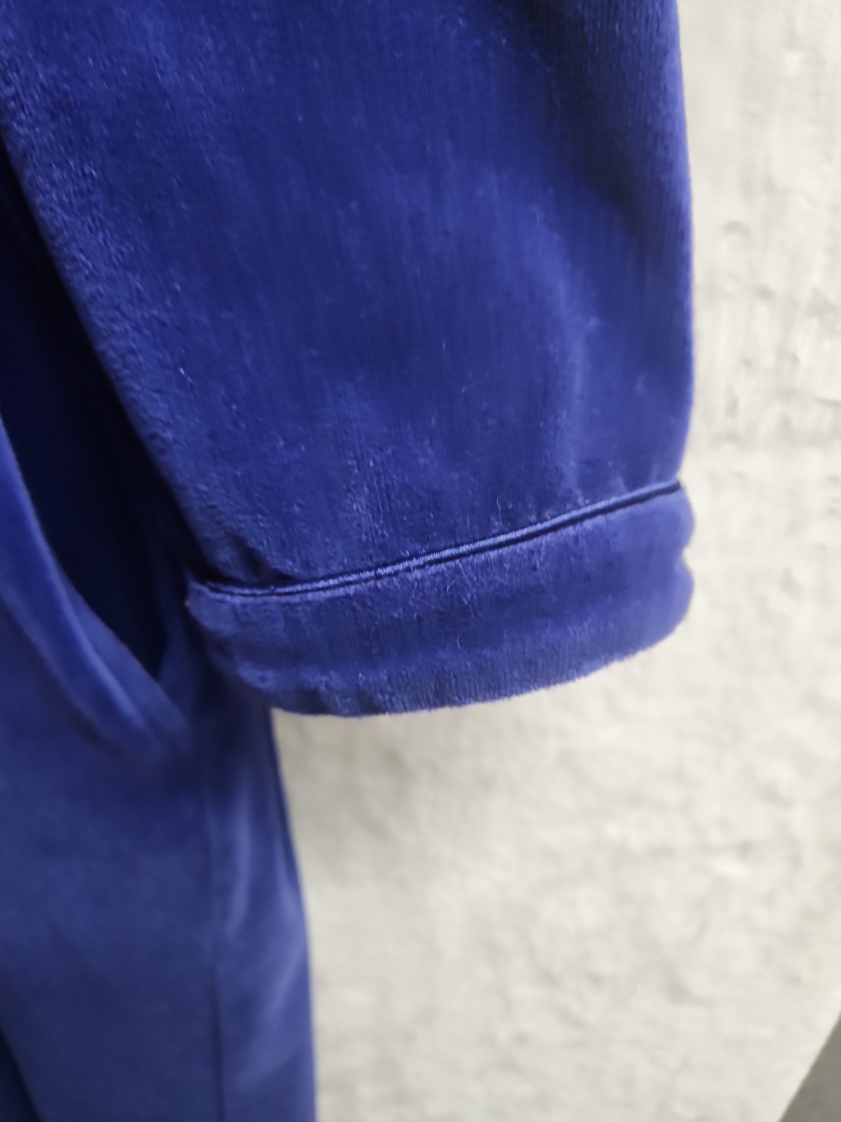 Vintage Classic Elements Full Length Zip House Coat Size L Royal Blue Pockets