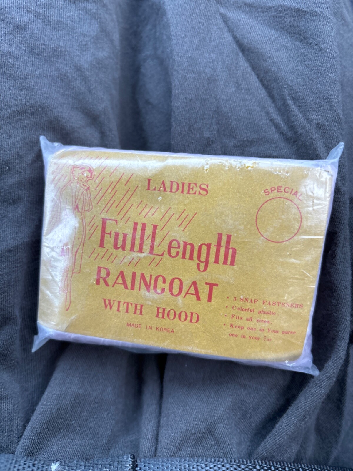 Vintage Ladies Full Length Raincoat With Hood