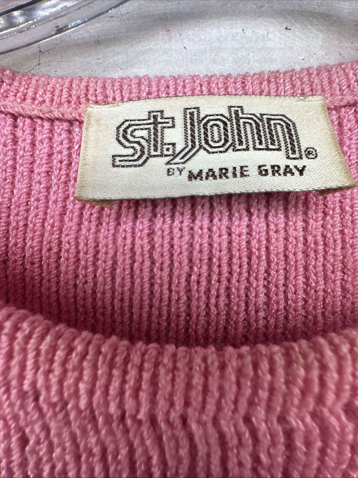 Vintage 1980s St John Maxi Dress Peach Knit w/ 2 Front Buttons | Size: ~ L/XL