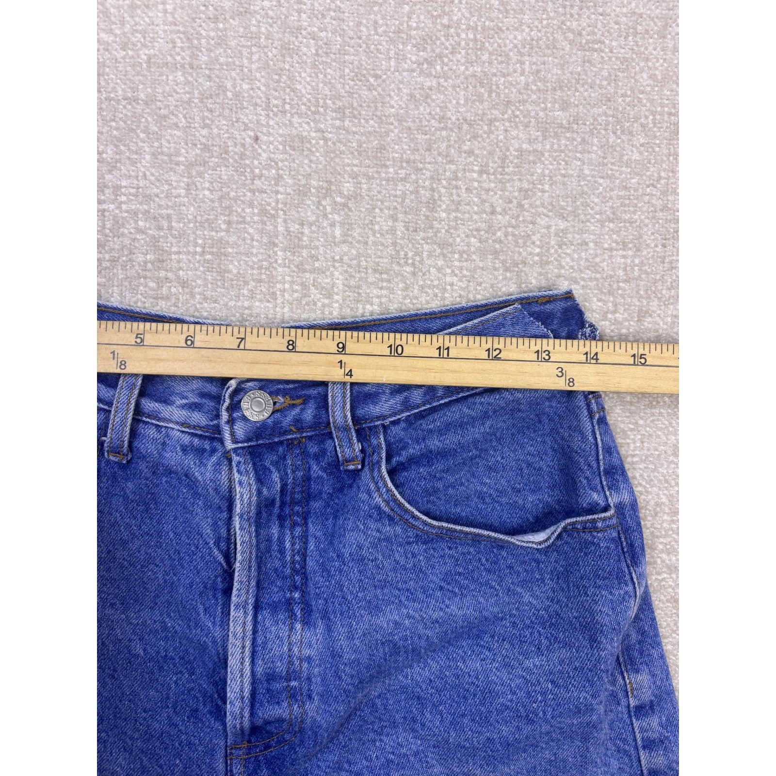 Vintage Guess Georges Marciano Denim Shorts Blue High Waist Button Fly Size 31