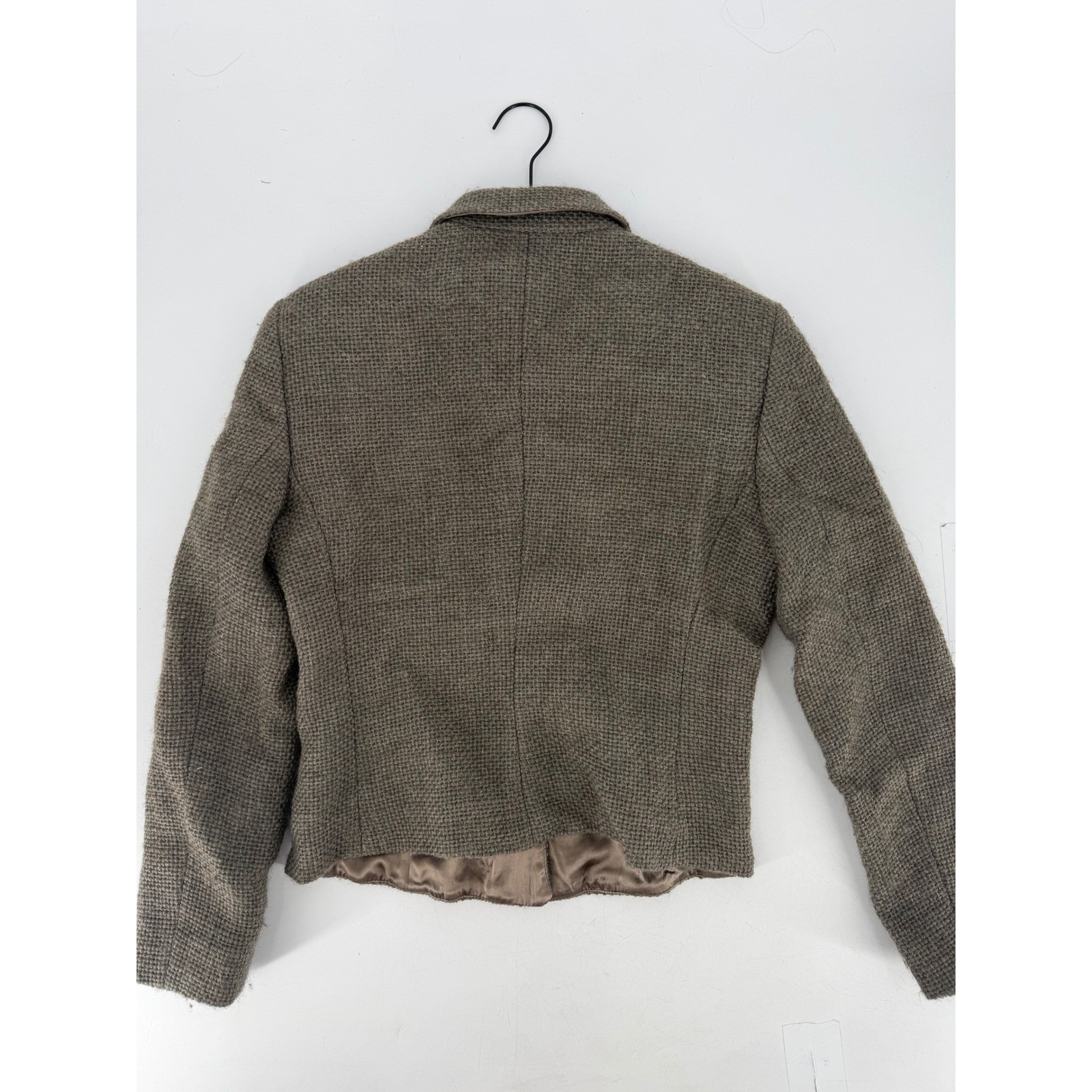 Armani Collezioni Jacket Womens 6 Brown Virgin Wool Silk Vintage Quiet Luxury