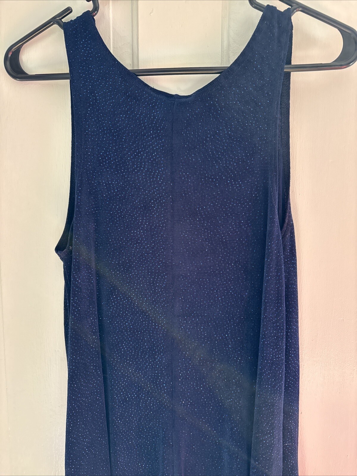Sparkly Swingy Slip Dress L Blue Sexy Fairy Whimsigoth VTG 90s Stretchy