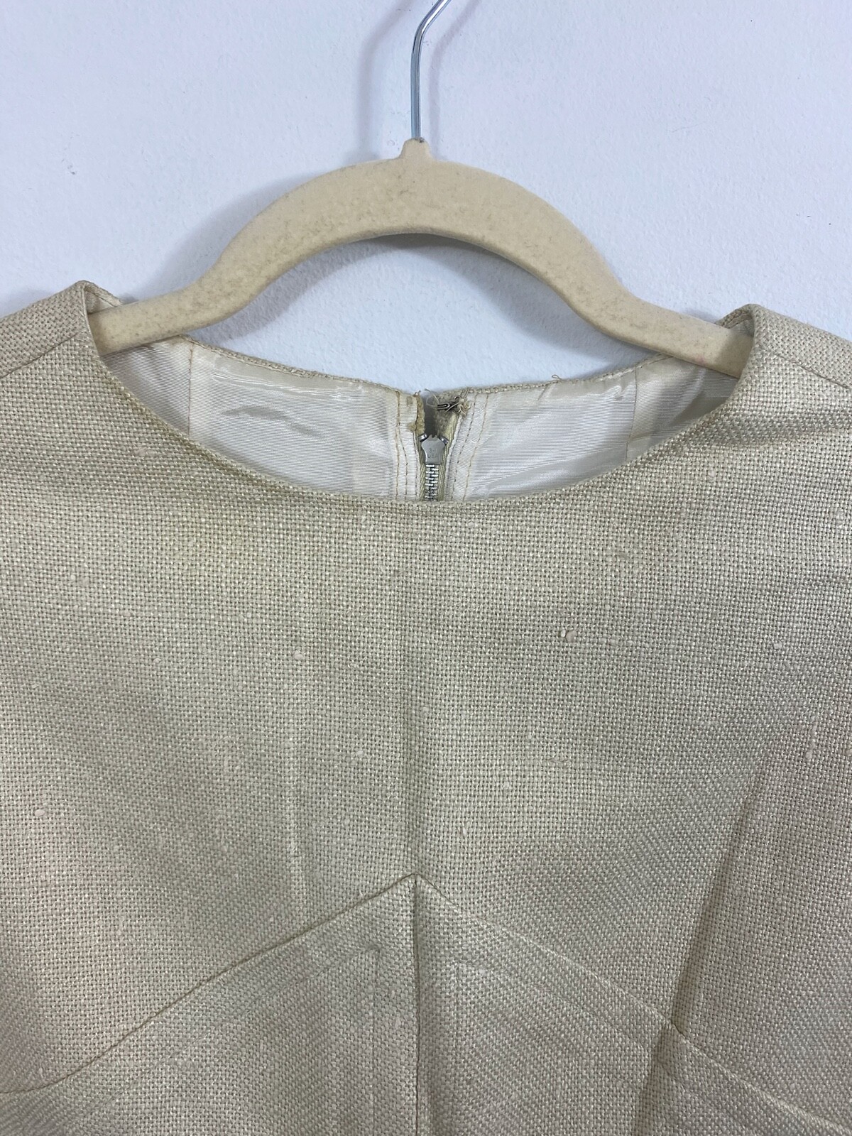 Vintage Anjac Fashion Styled by Jack Needleman Shift Tunic Pockets Burlap Linen