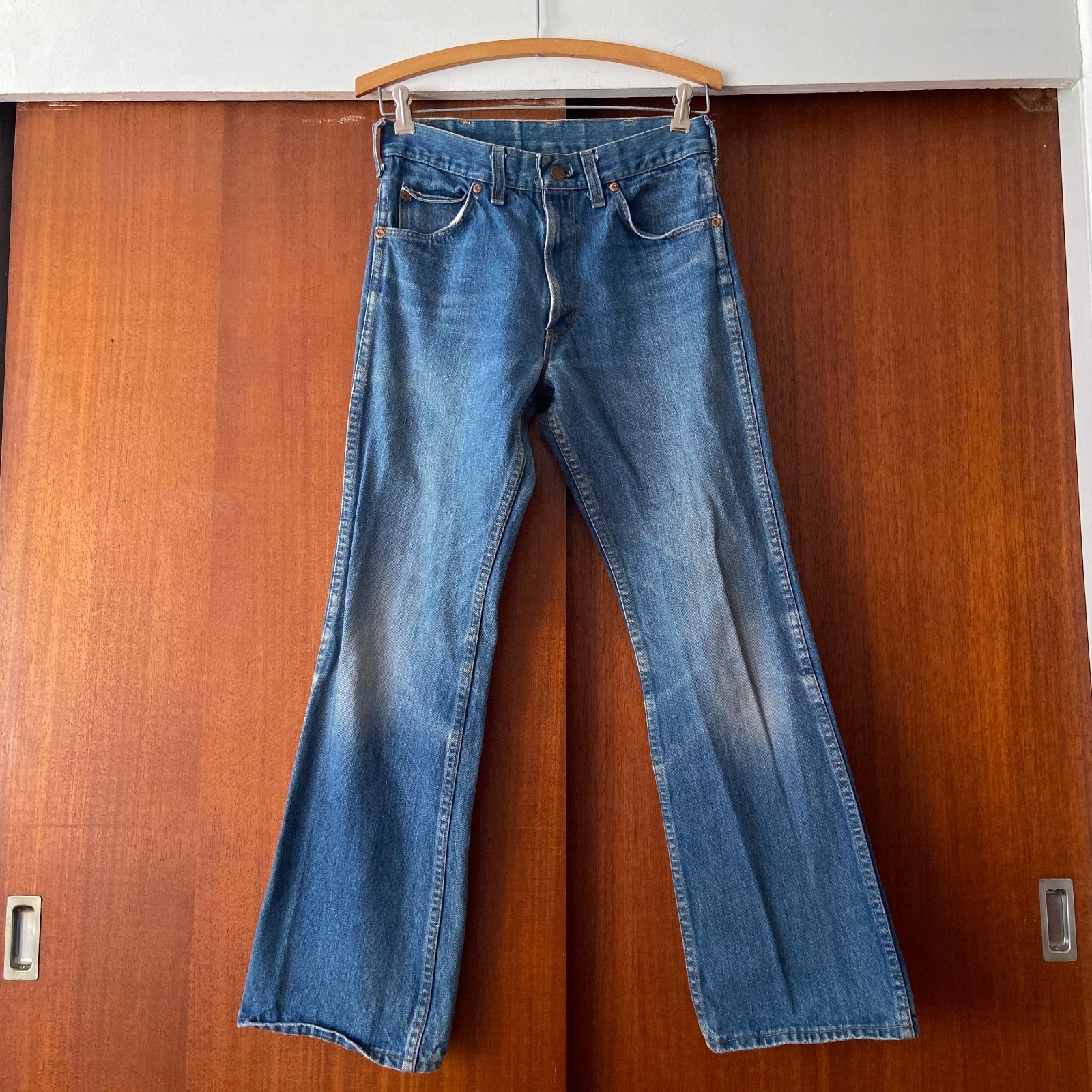 Vintage 1970s Roebucks Stonewash Flare Jeans Bell Bottoms 27 in Waist