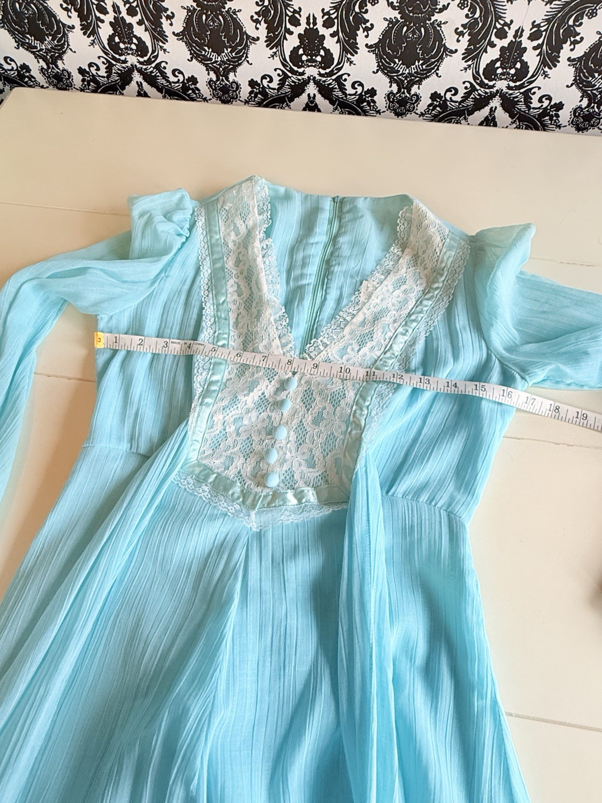 Vintage 1970s Robin’s Egg Blue Prairie Maxi Dress Small Cottagecore Gunne Style