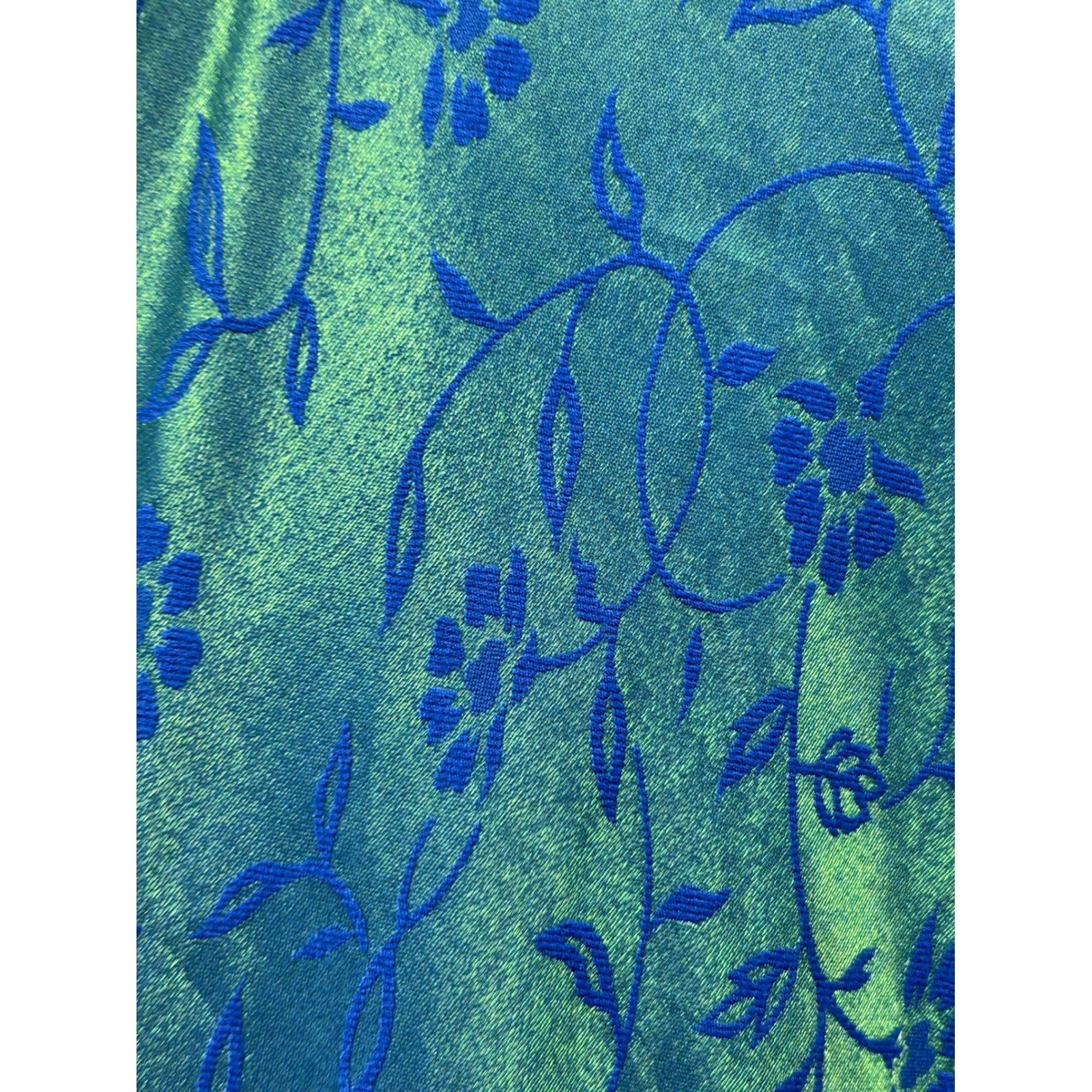 All That Jazz Dress Womens 3/4 Blue Green Iridescent Floral Shimmer Vintage Mini