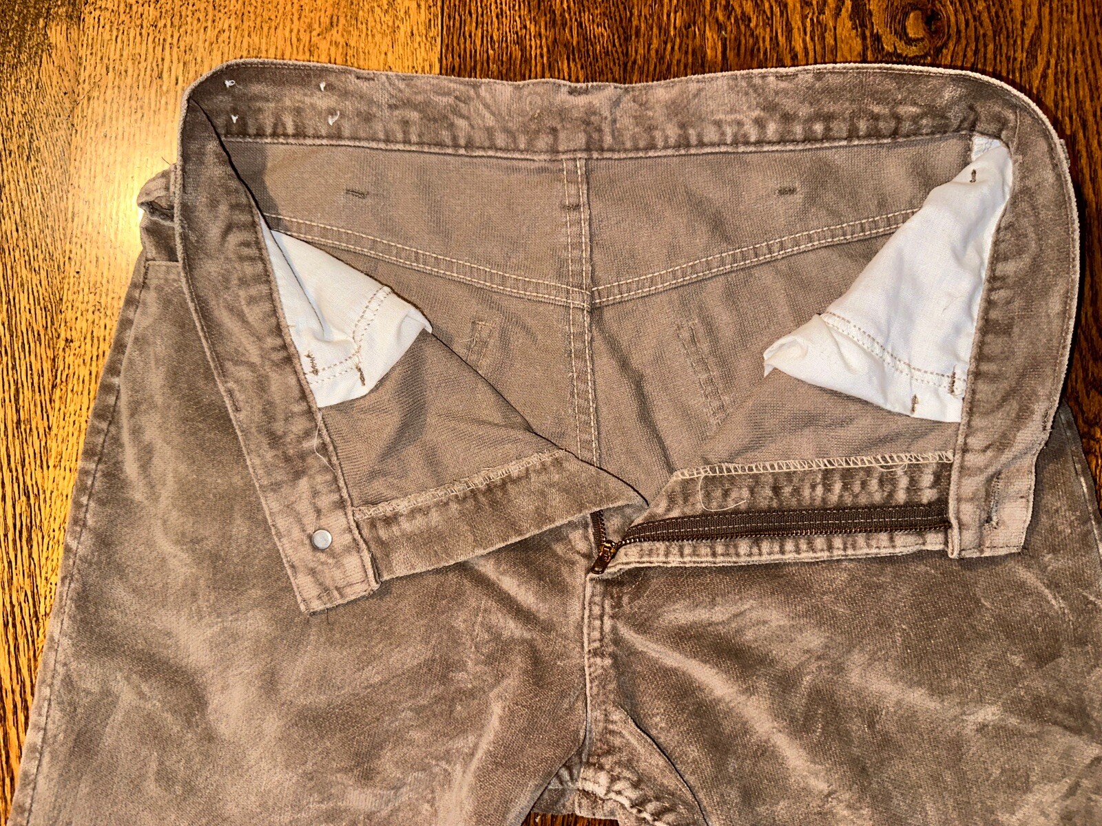Vtg 70s Levis 519 Corduroy Pants USA Made Talon 42 Zipper Velour Feel 34×32
