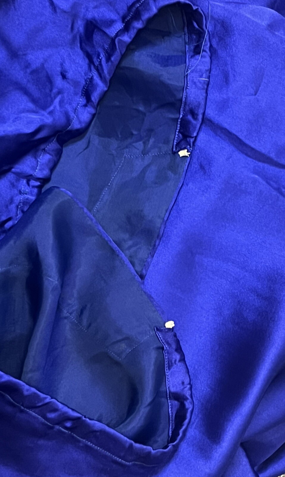 Vtg 50s Japan Quilted Jacket Lounge Set Embroidered Blue Satin Sun Bros Asian