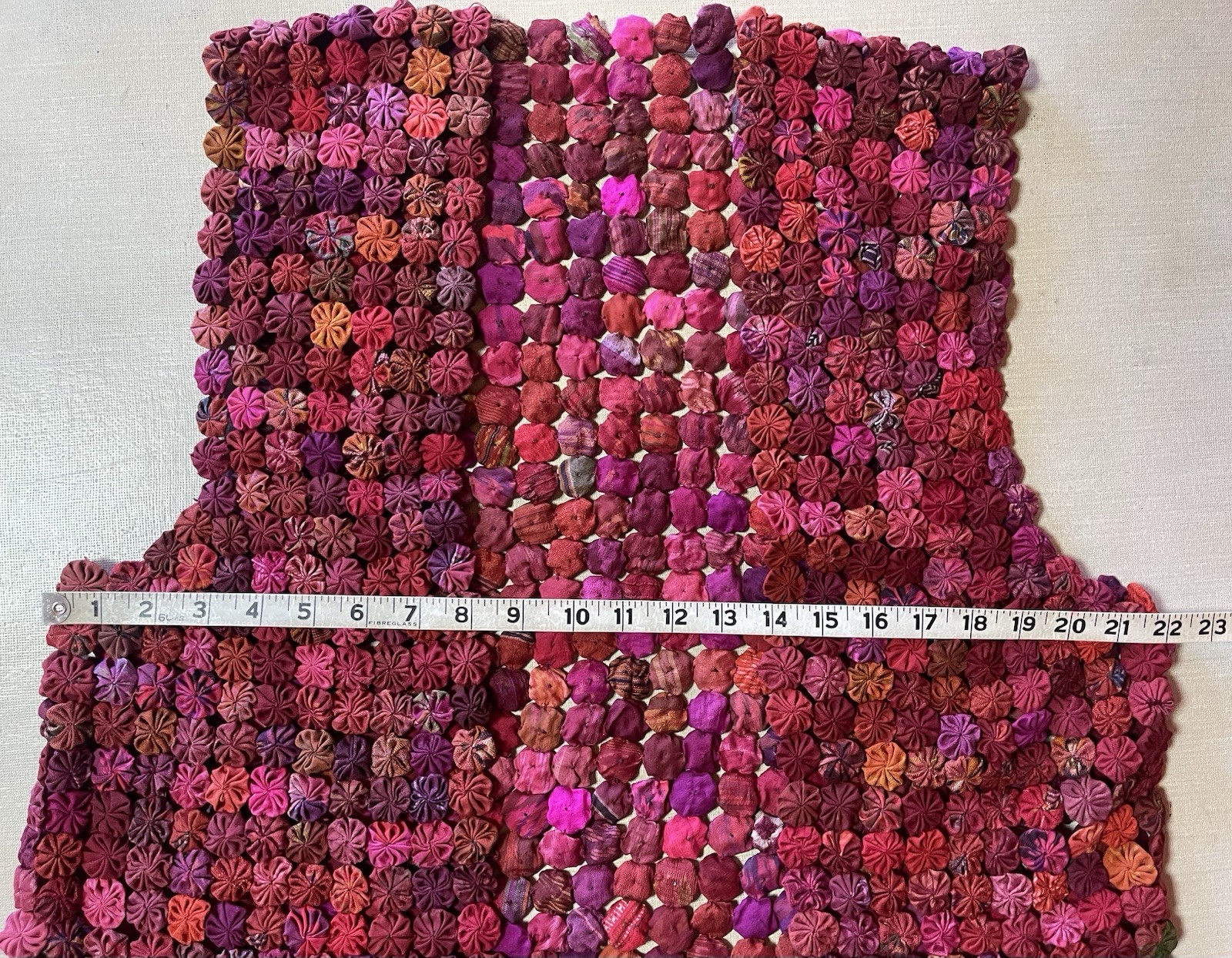 Vintage Art To Wear O/S Beautiful 1″ Yo-Yo Handmade Multicolor Cotton Vest, EUC