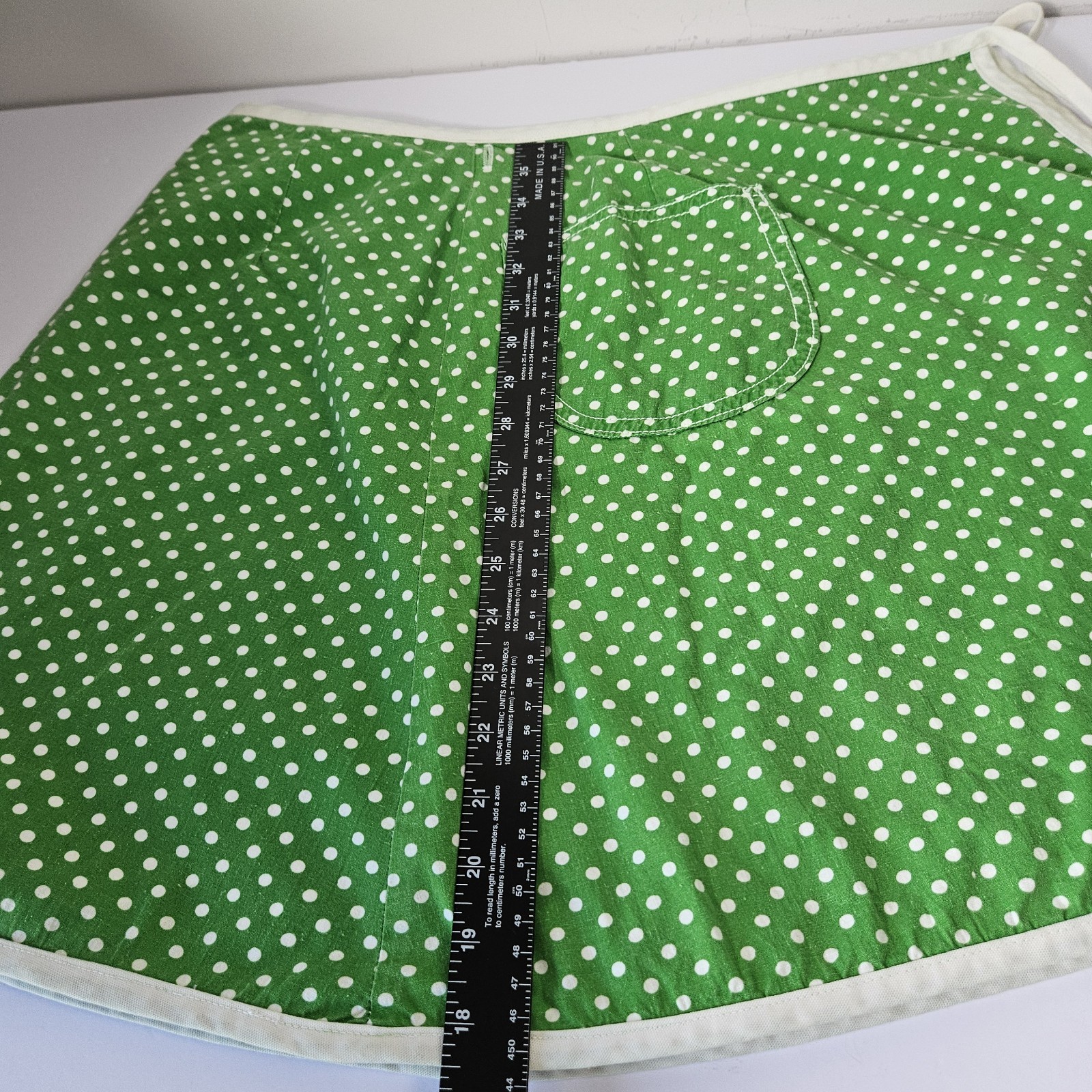 RETRO VINTAGE 1970S AUSTIN HILL *REVERSABLE* WRAP SKIRT GREEN POLKA DOT/ STRIPES