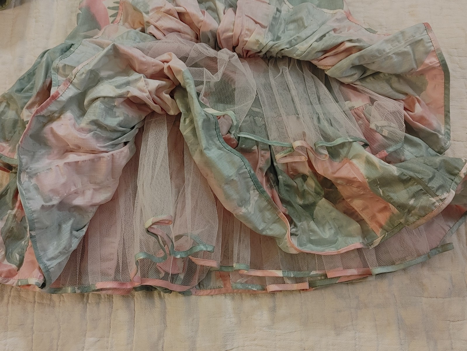 Vintage Barboglio Cristina Jan Floral Puff Sleeve Dress 80s Couture Party Prom 6