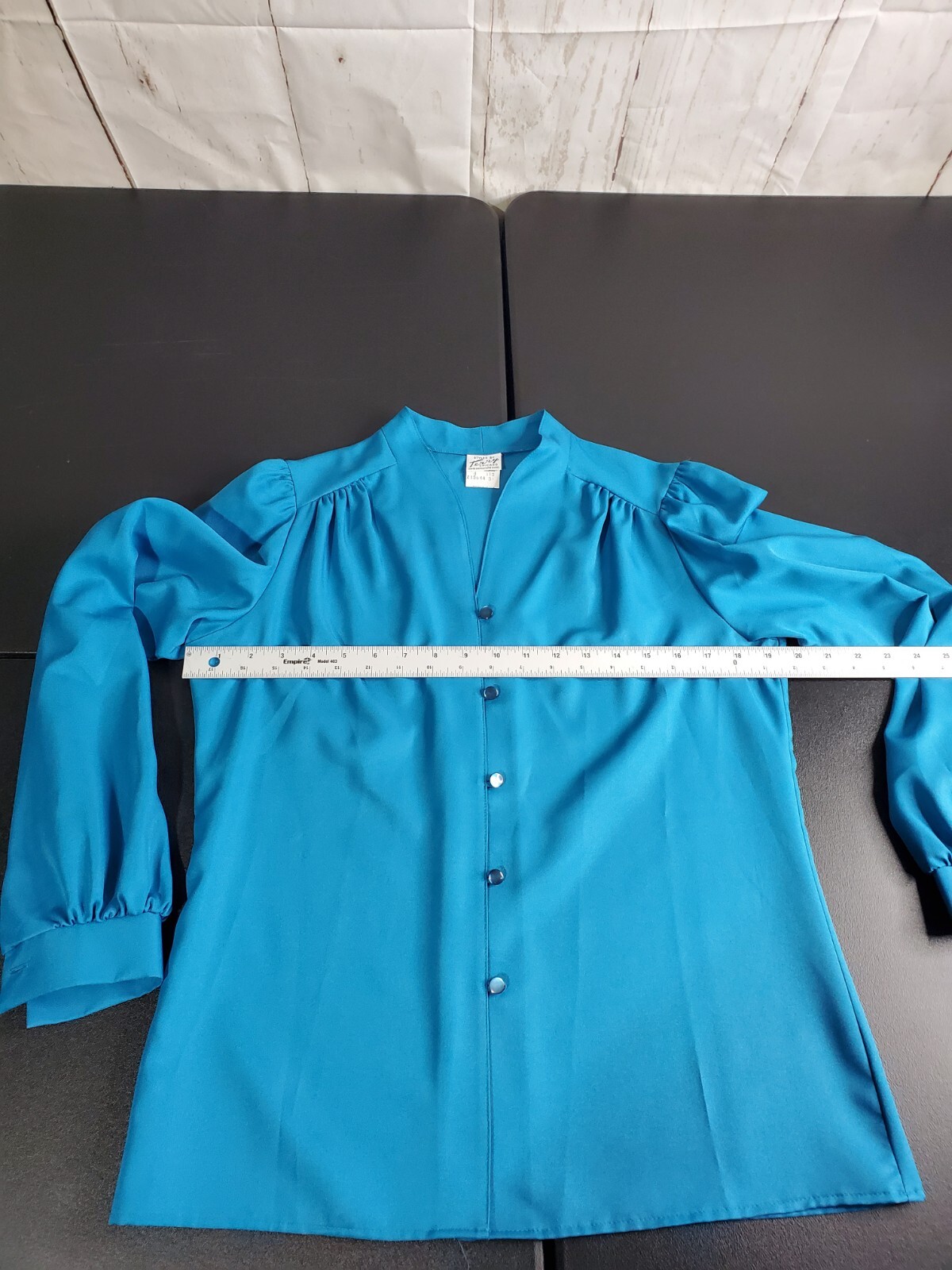Terry Chicago Blouse Vintage Beautiful Dressy Womens Size 10 Blue Mom