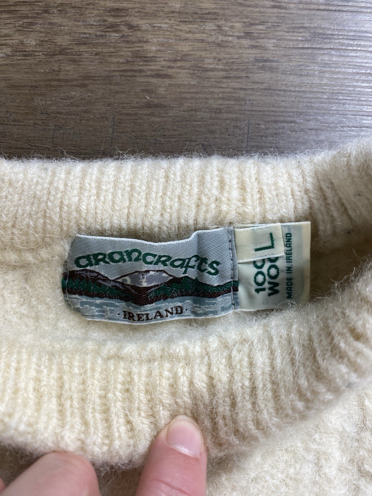Vintage Aran Crafts Irish Fisherman Cable Knit Pullover Sweater Women’s Large