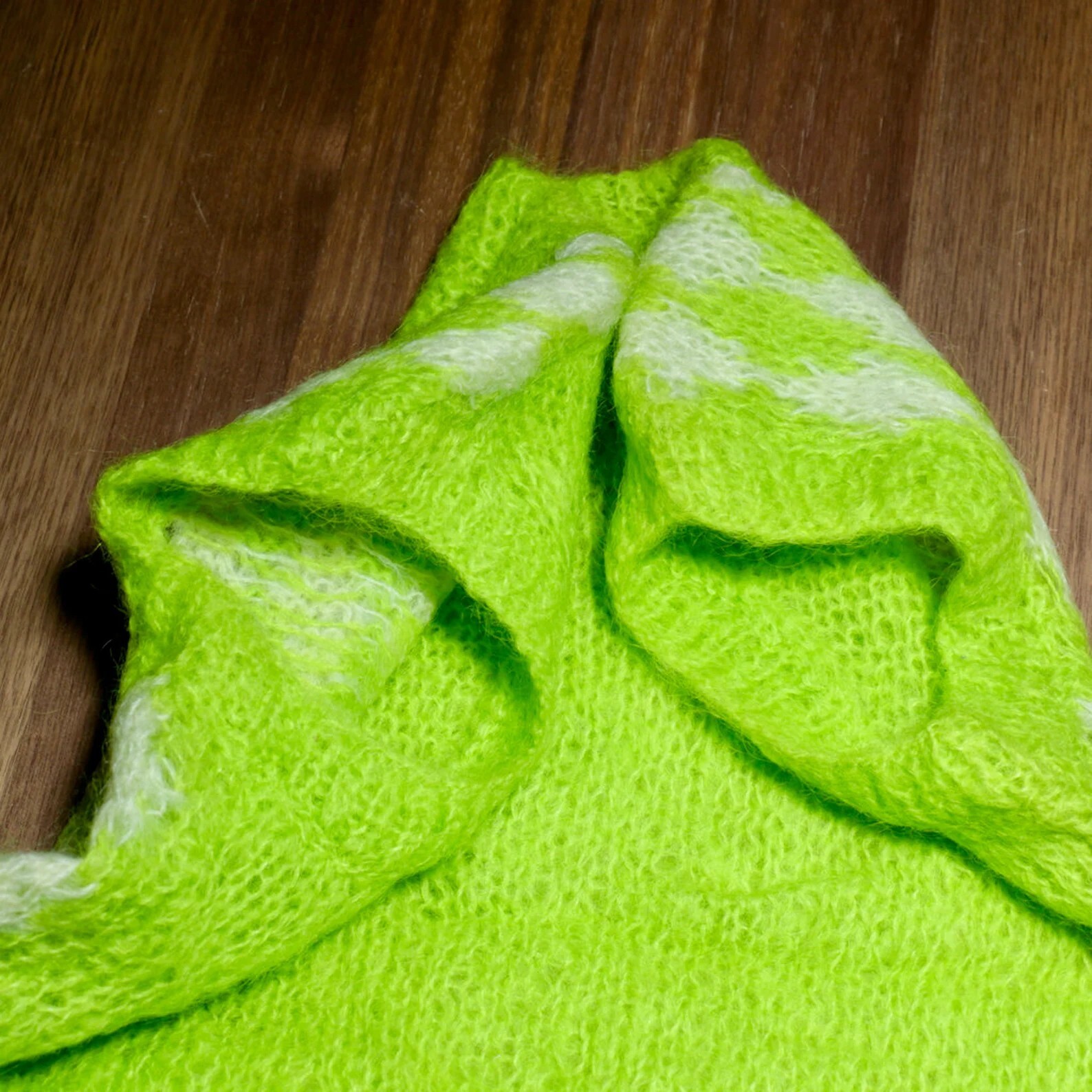 vintage 60s neon bright dayglo harlequin sleeveless sweater vest unique luxury