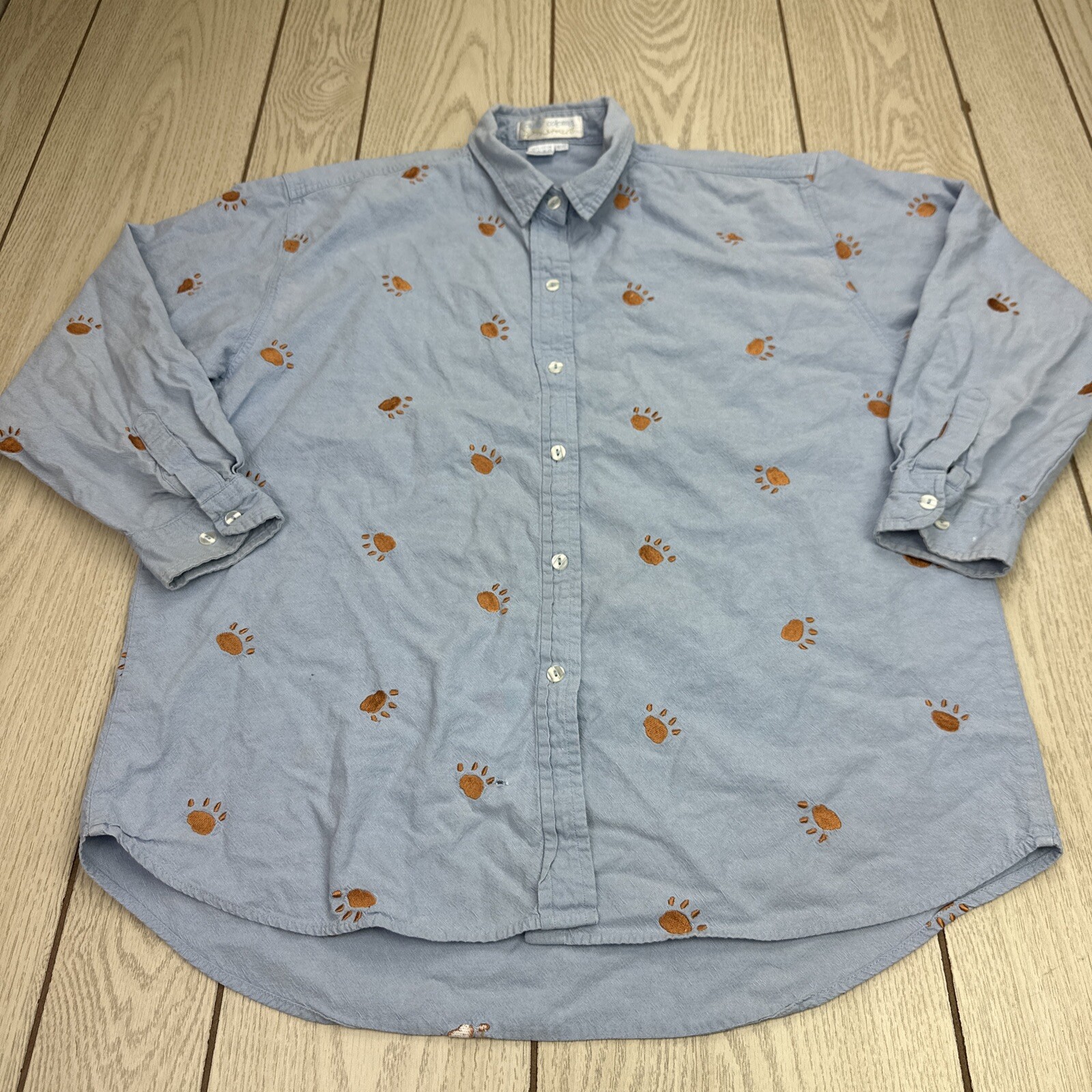 90’s Vintage Women’s Casey Colman Bear Paw Embroidered Button Down M/L