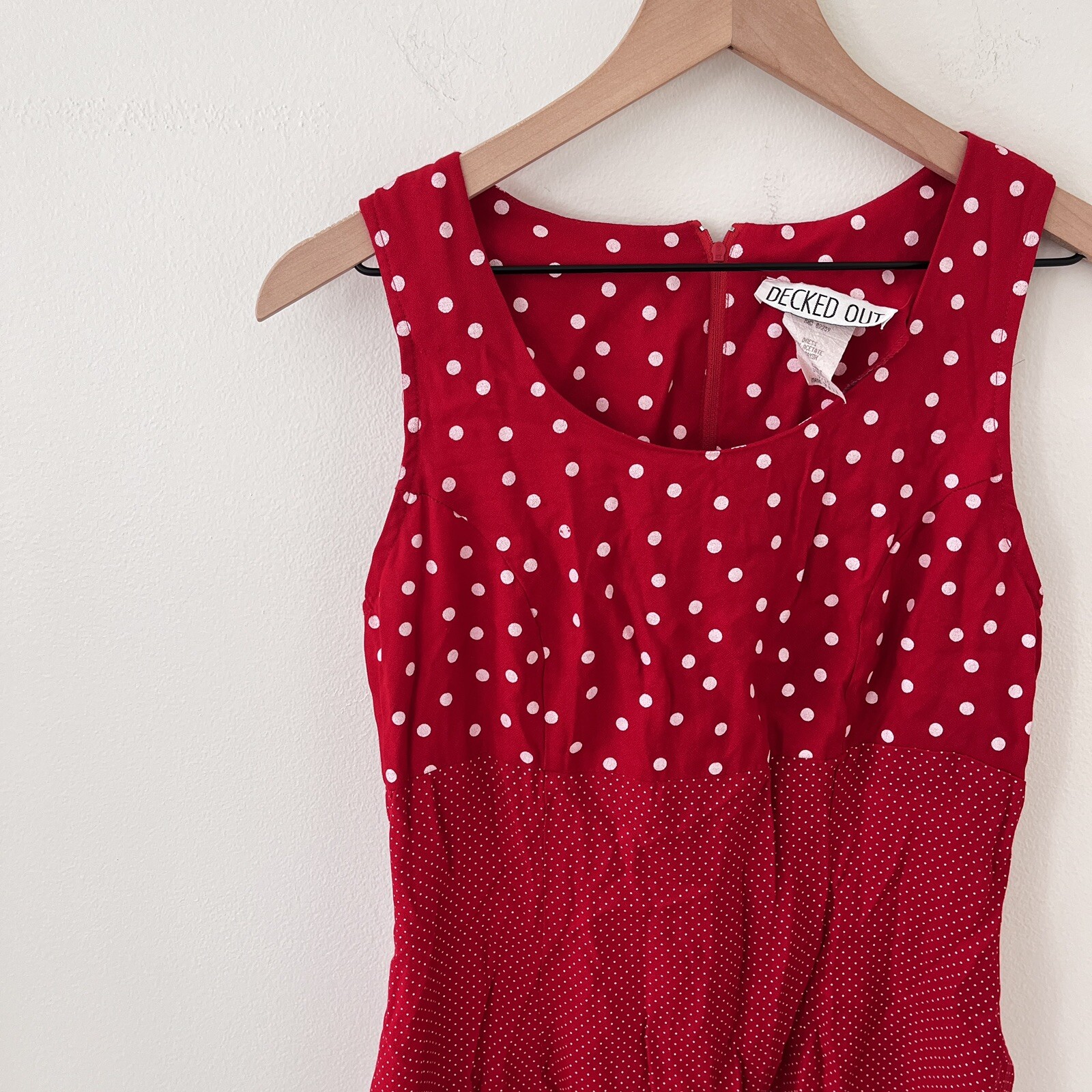 Vintage Decked Out Red Polka Dot Dress – XS Pit To Pit 16″