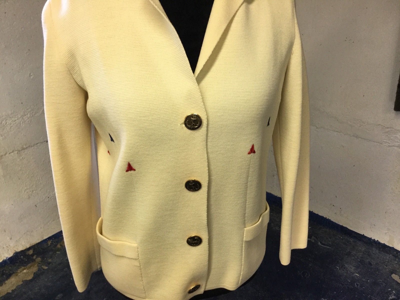 Vintage Gino Paoli Italian Knit Wool Sweater/Jacket with Nautical Buttons 10