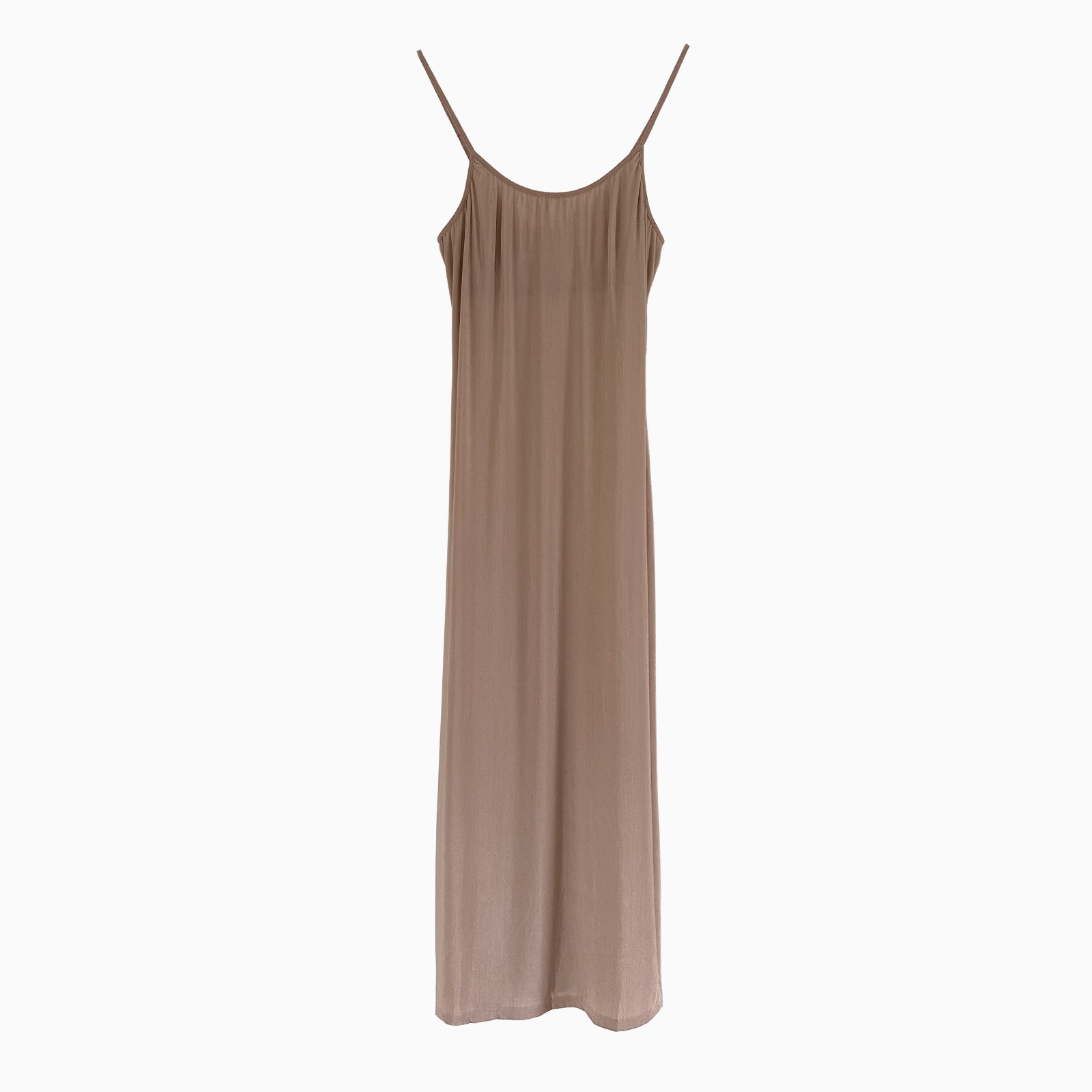 Vtg Olga Secret Shapers Long Slip Dress S Nude Hidden Bra Stretch 90s Minimalist