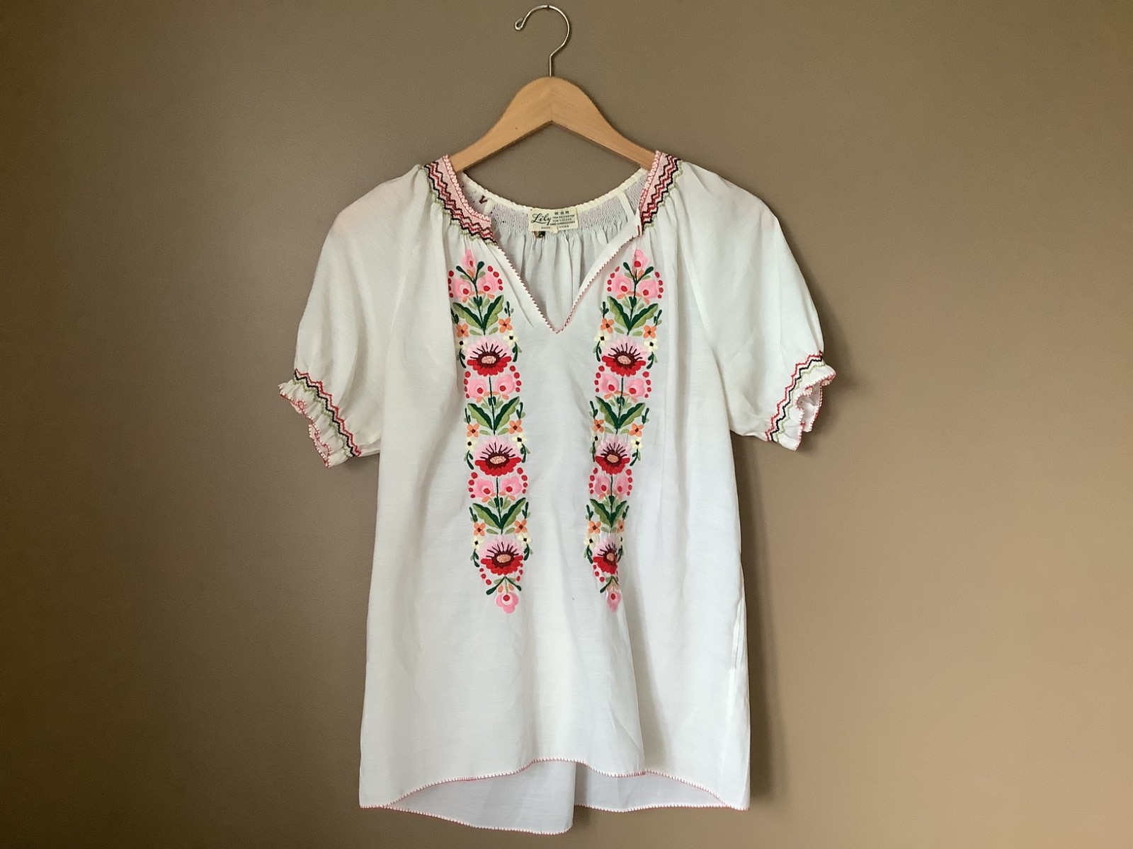 Vintage 70s peasant blouse Medium