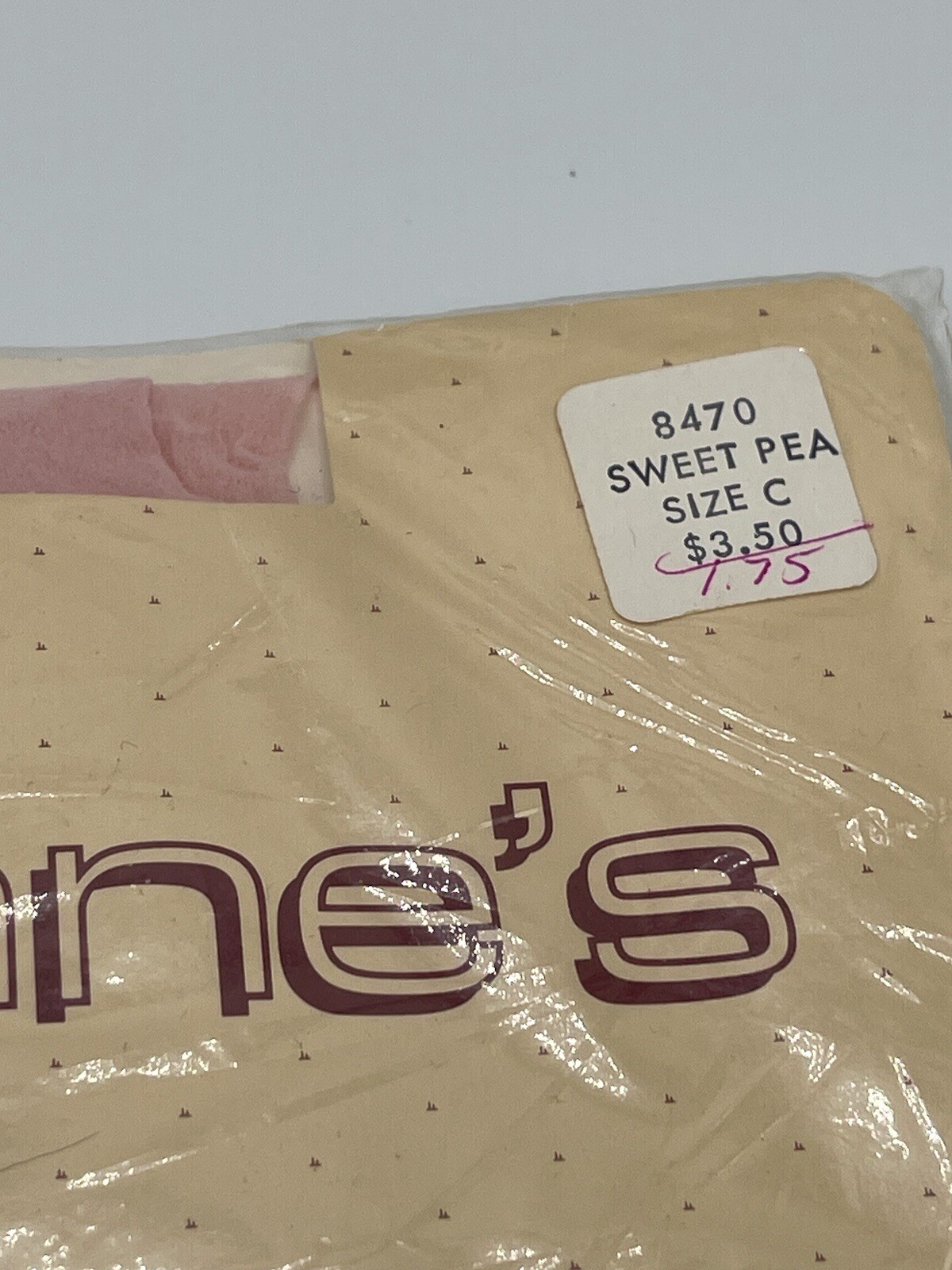 Vtg Hahne’s Pantyhose Control Top Sandal Toe Cotton Shield Sweet Pea Pink Size C