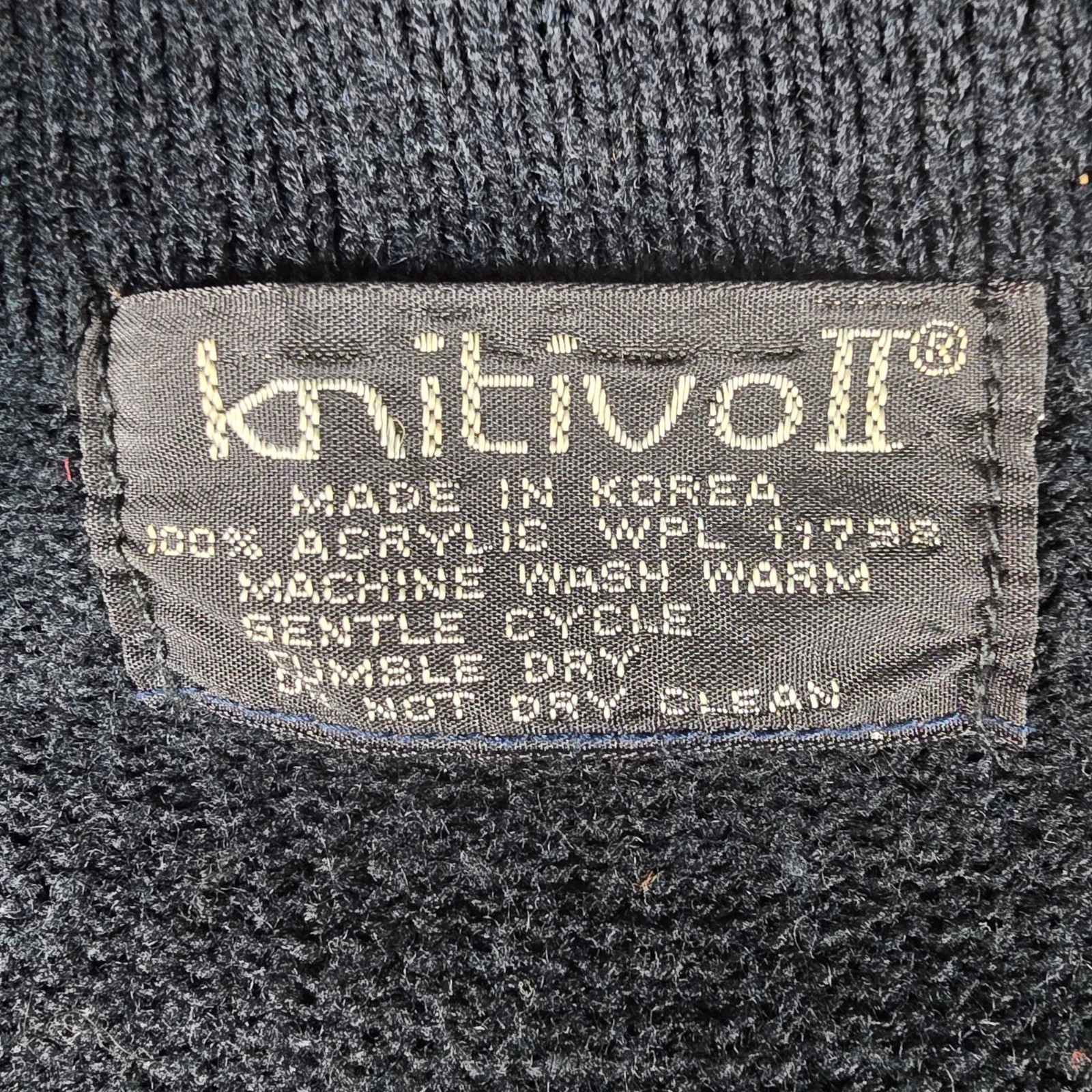 Vintage 1980s Knitivo II Women’s Black Acrylic Open Front Cardigan Sweater (L)