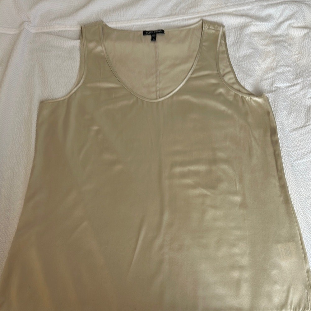 Eileen fisher stretch silk gold cami/tank sz M