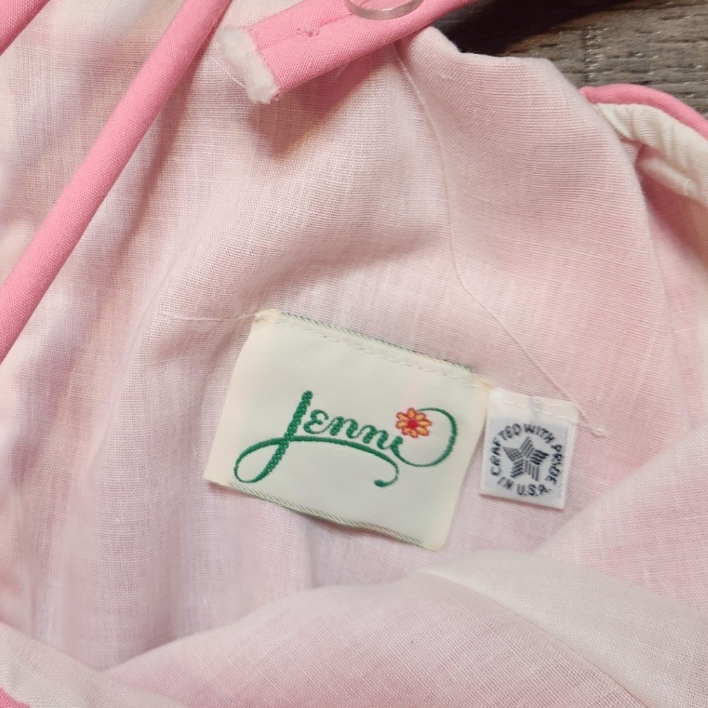 Jenni Vintage Sundress Women XS Pink Pastel Colorblock Excellent Fit Flare 70s