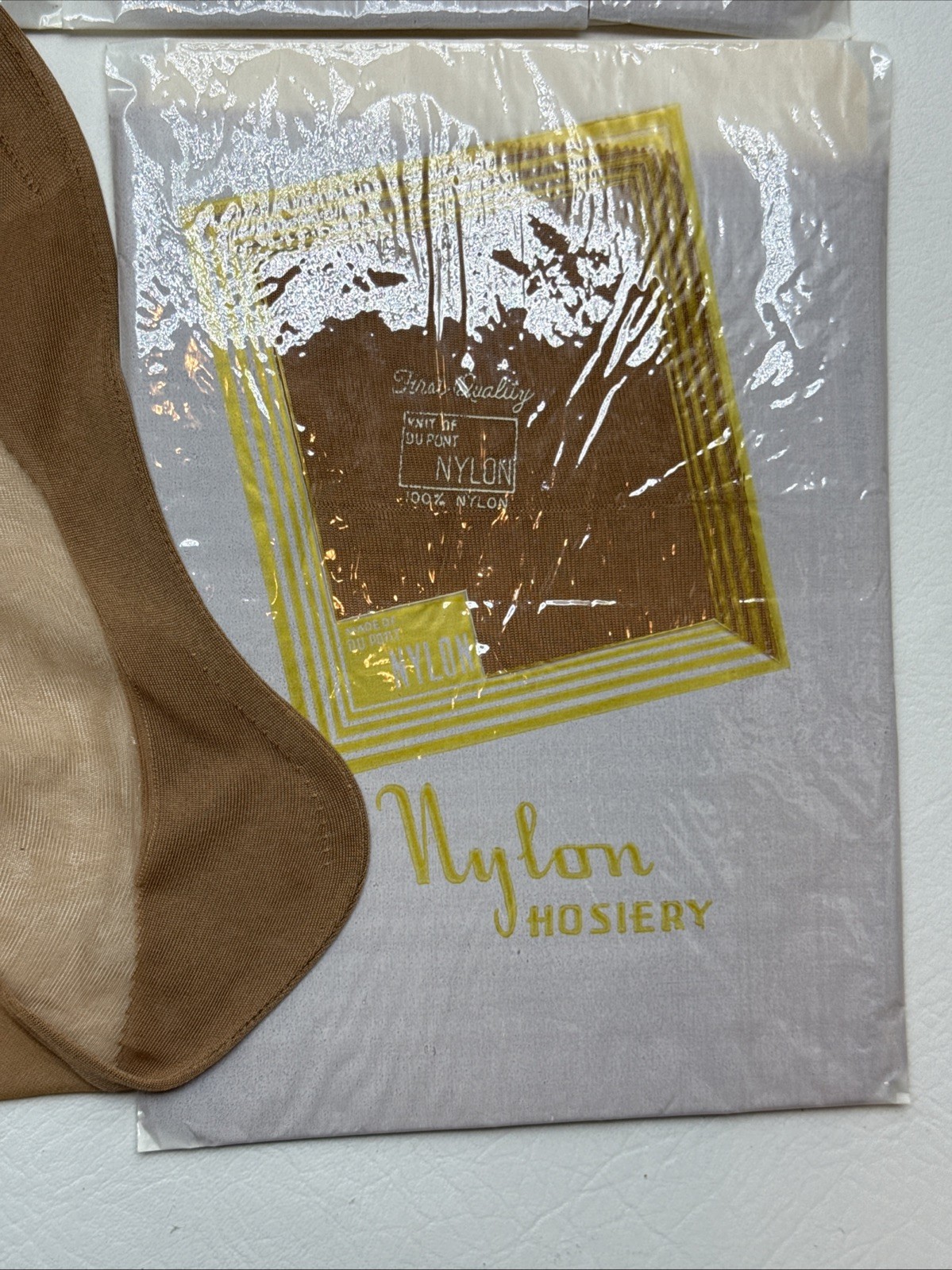 3 Pr Vintage Dupont Nylon Sz 9 Full Fashion Sheer Flat Seamed Stockings-Cuban