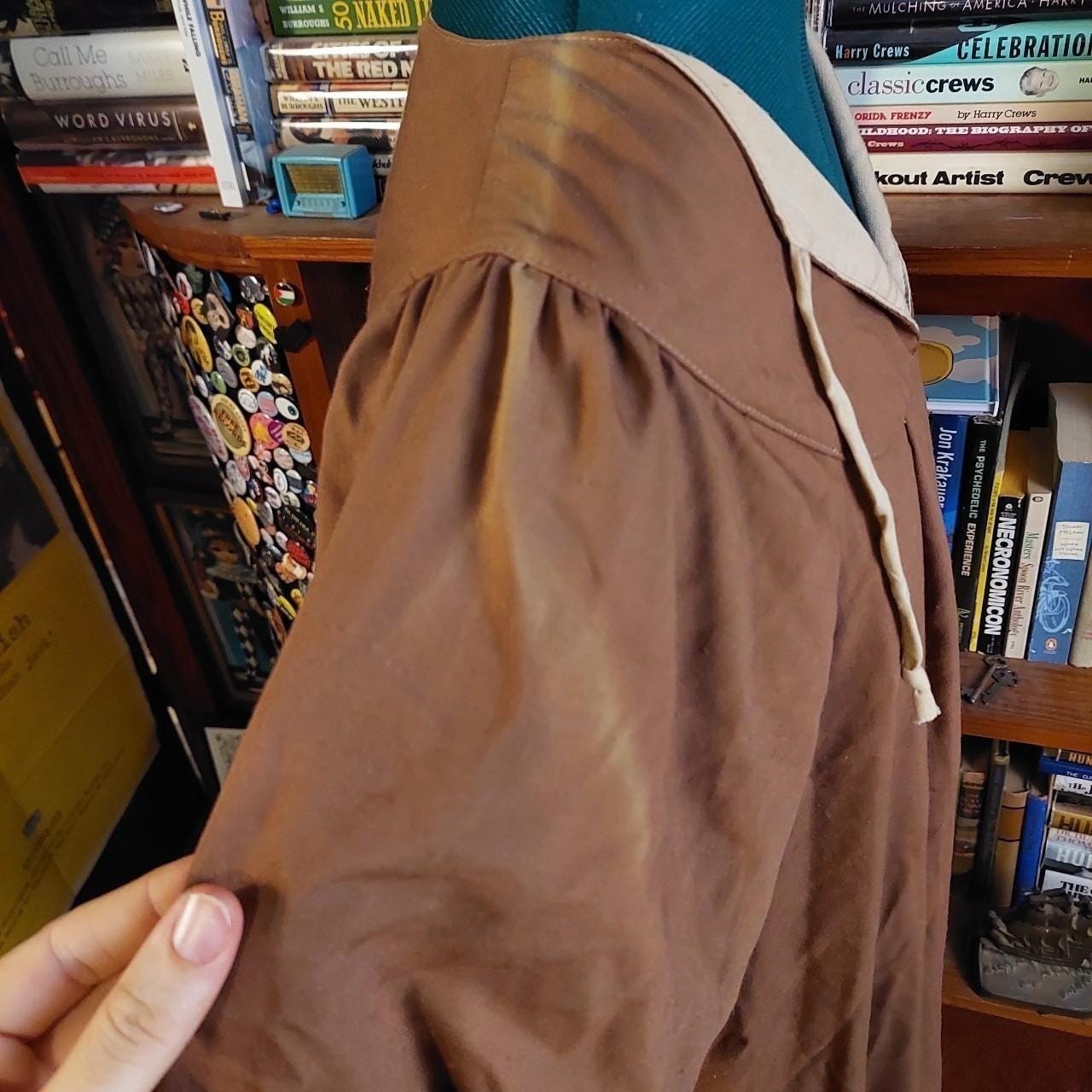 Vintage 70’s brown and tan house dress.