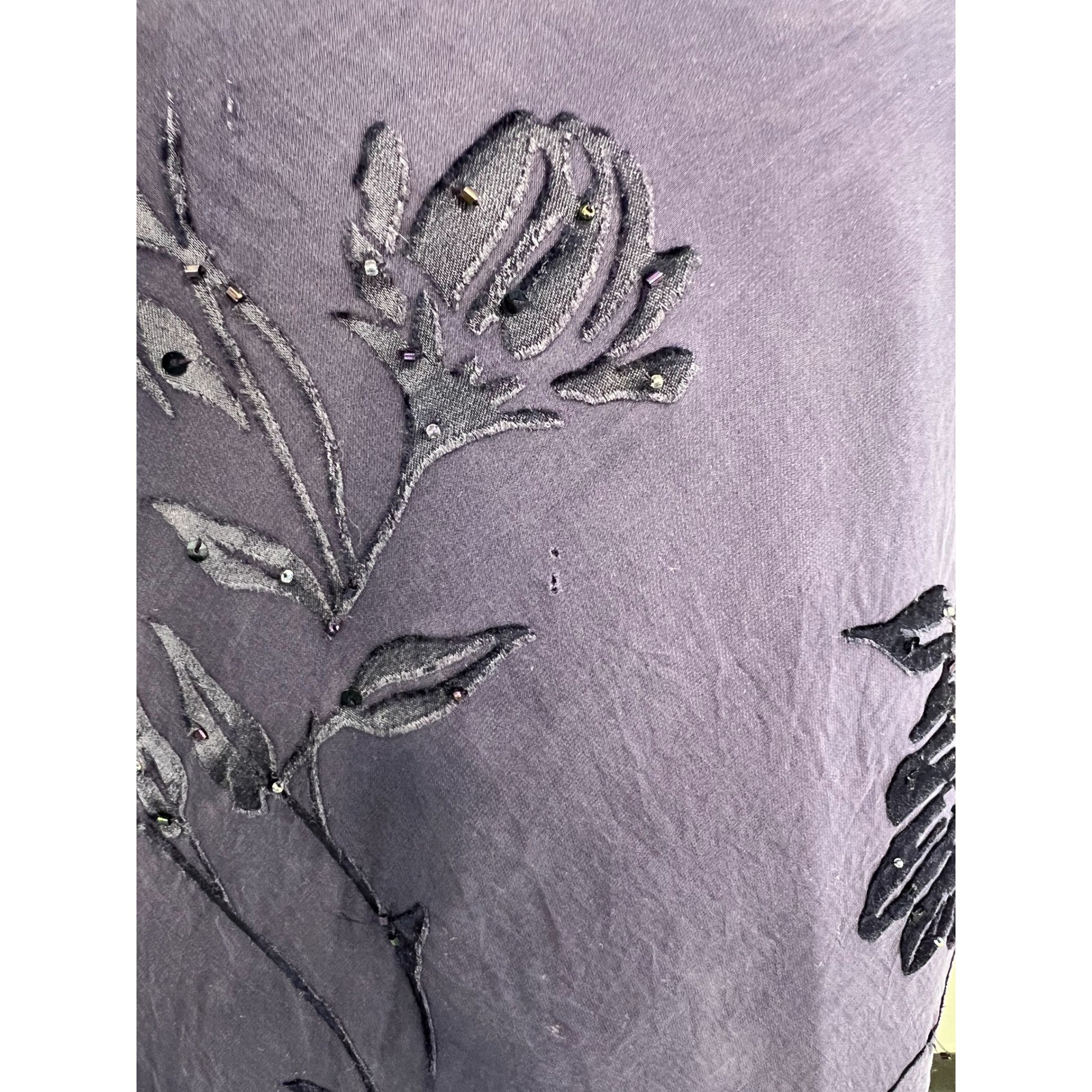 Vintage Martha Lynn Purple Beaded Embroidered Silk Mesh Slip Maxi Gown Dress 6